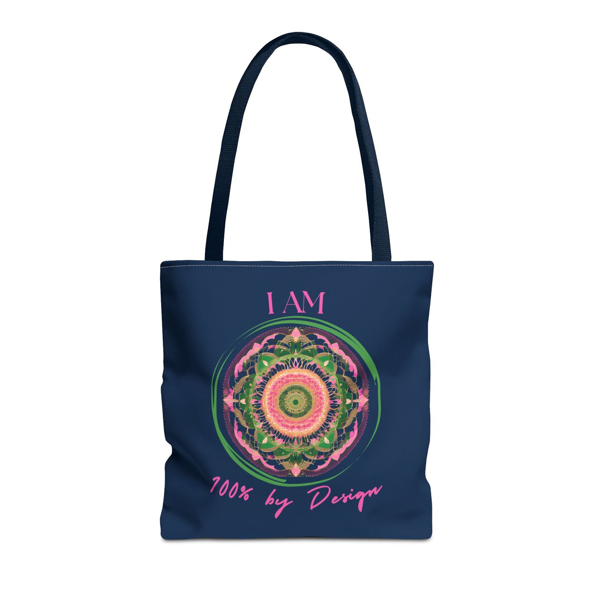 I AM 100 By Design - MNDLA - PNK - BLK - Tote Bag (AOP) - Image 3