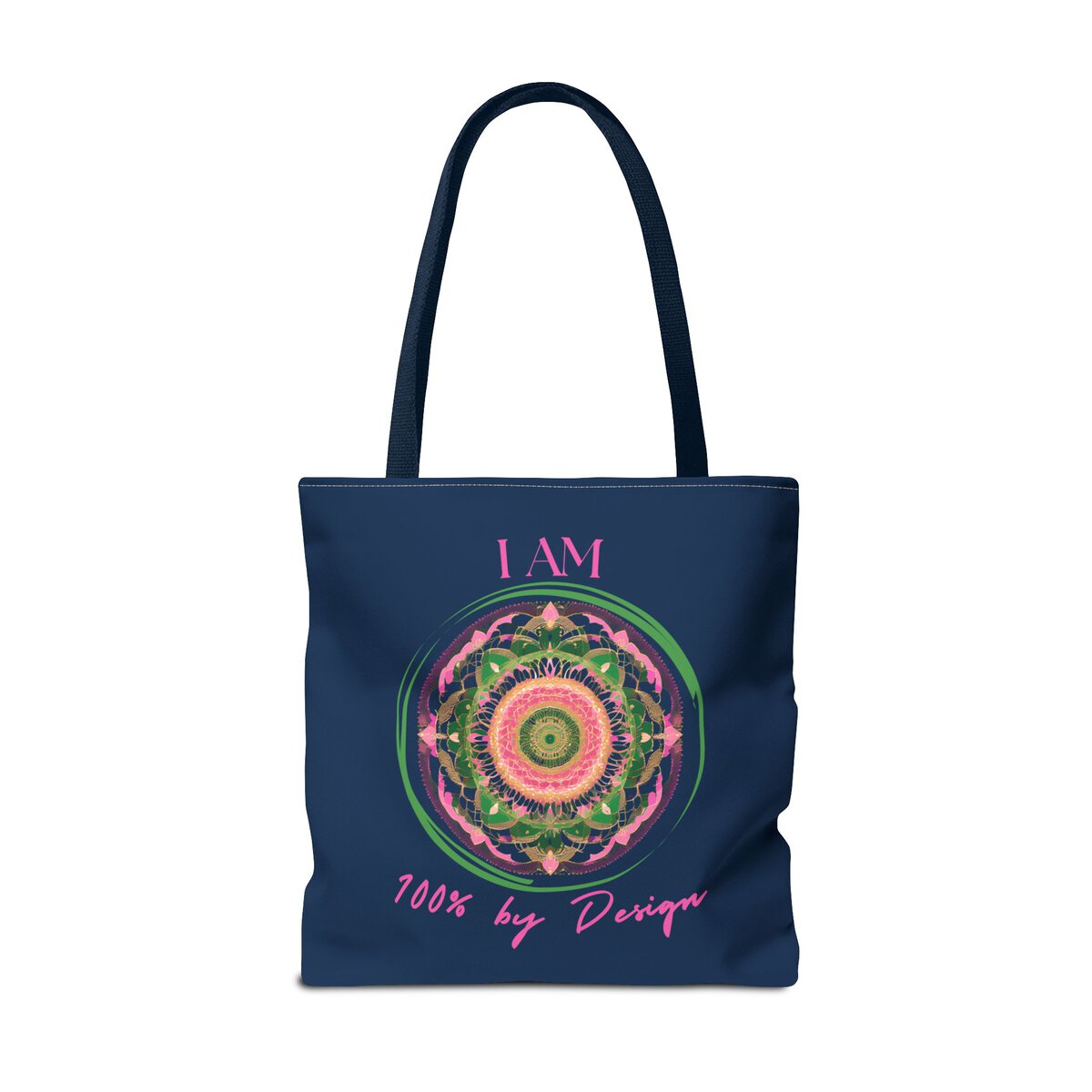 I AM 100 By Design - MNDLA - PNK - BLK - Tote Bag (AOP) - Image 6