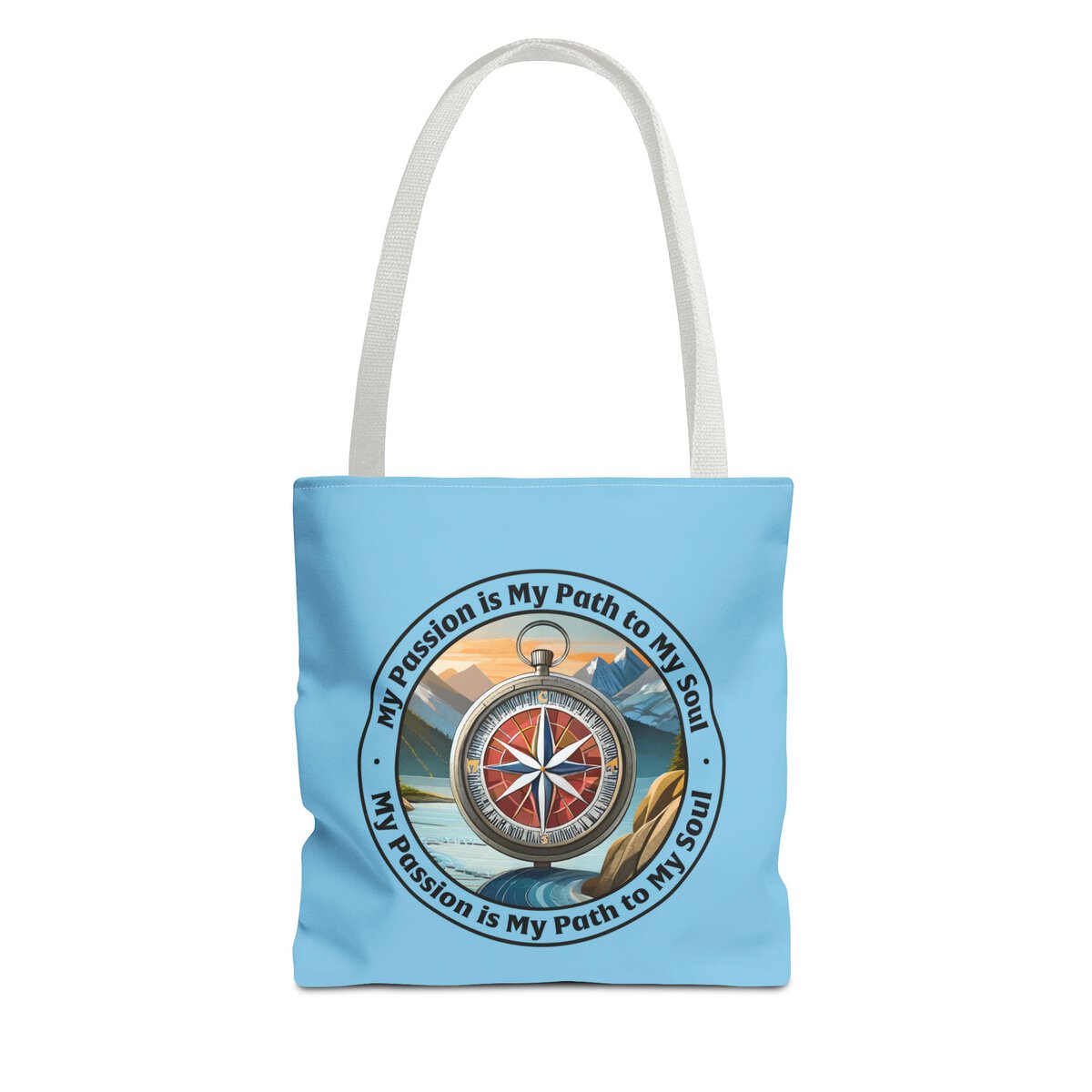 My Passion is My Path to My Soul - Compass - SKY BL - Tote Bag (AOP) - Image 9