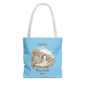 I AM THE TRUE VINE - JOHN 15:1 - SKY BL - Tote Bag (AOP)