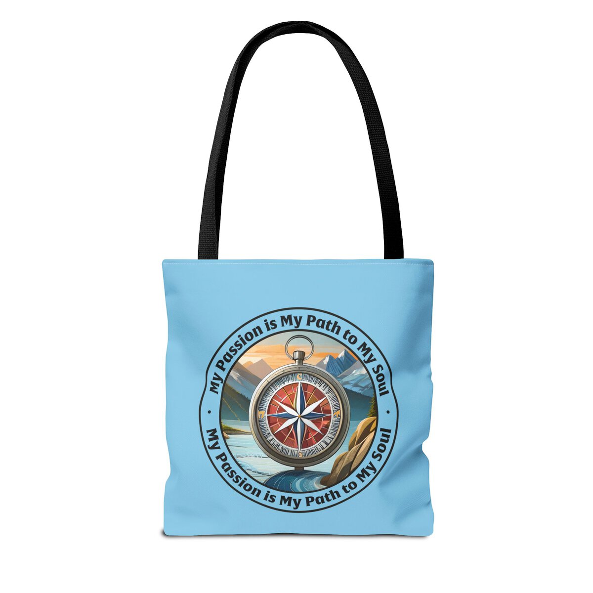 My Passion is My Path to My Soul - Compass - SKY BL - Tote Bag (AOP) - Image 2