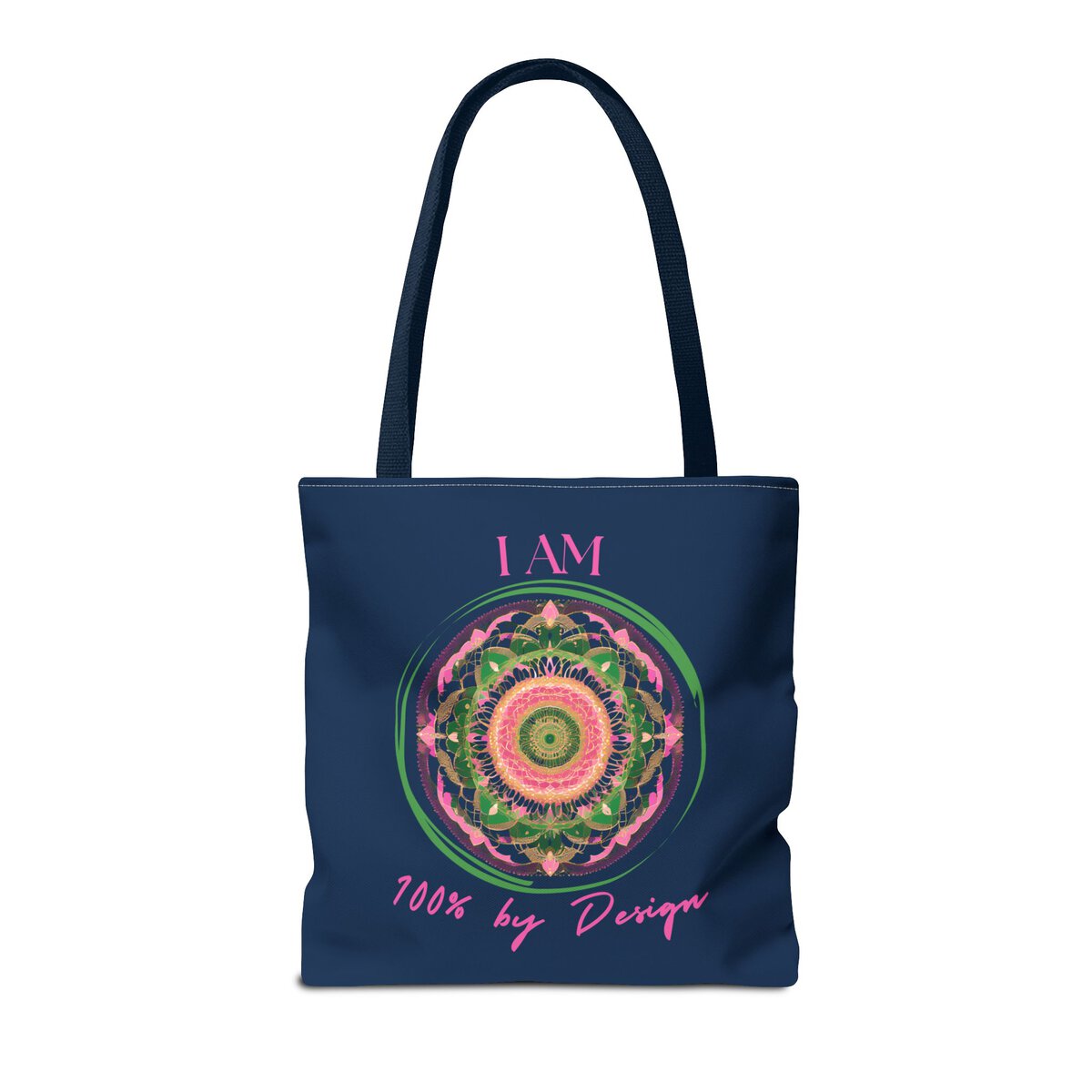 I AM 100 By Design - MNDLA - PNK - BLK - Tote Bag (AOP) - Image 4