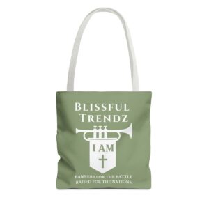 Blissful Trendz - I AM - Banners For The Battle - Raised For The Nations - WHT/SAGE - Tote Bag (AOP)