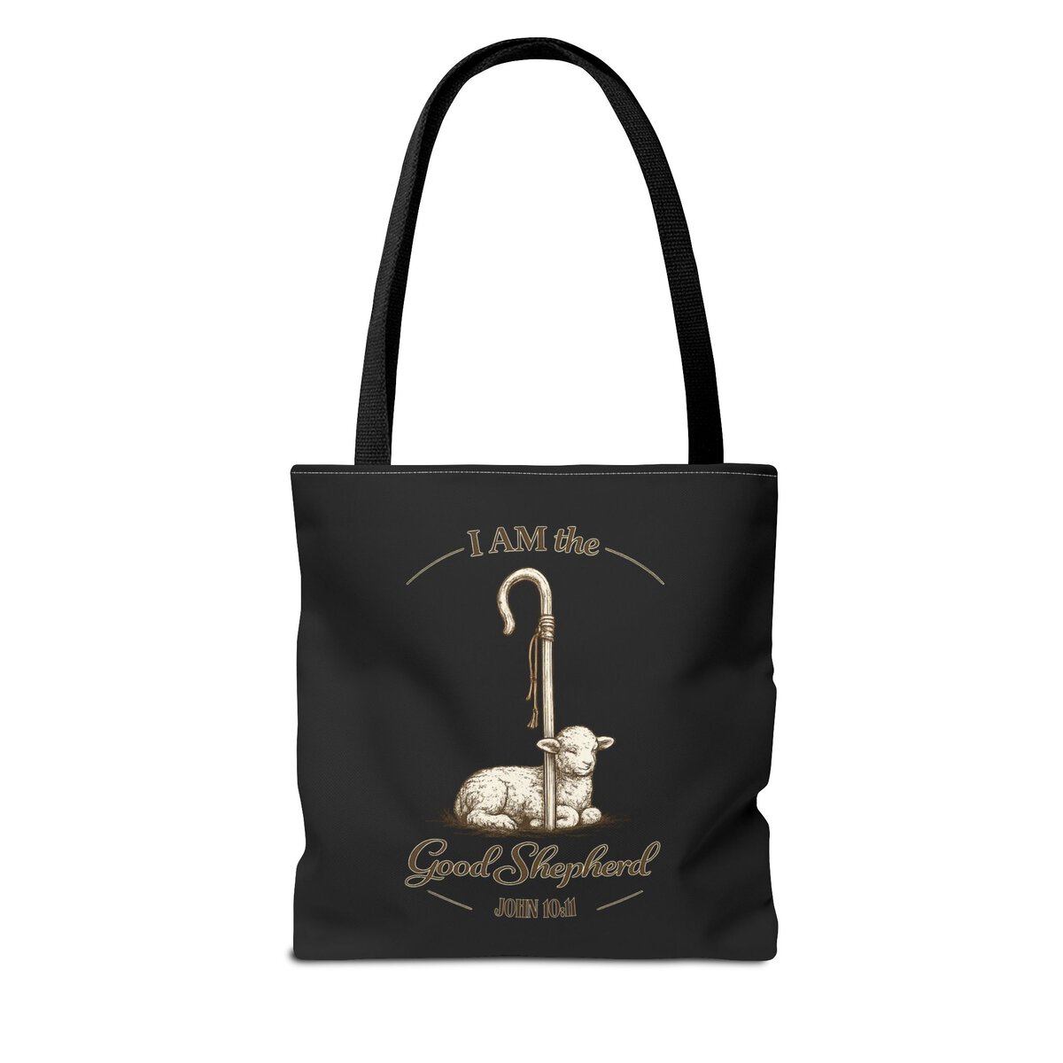 I AM THE GOOD SHEPHERD - JOHN 10:11 - BLCK - Tote Bag (AOP) - Image 2