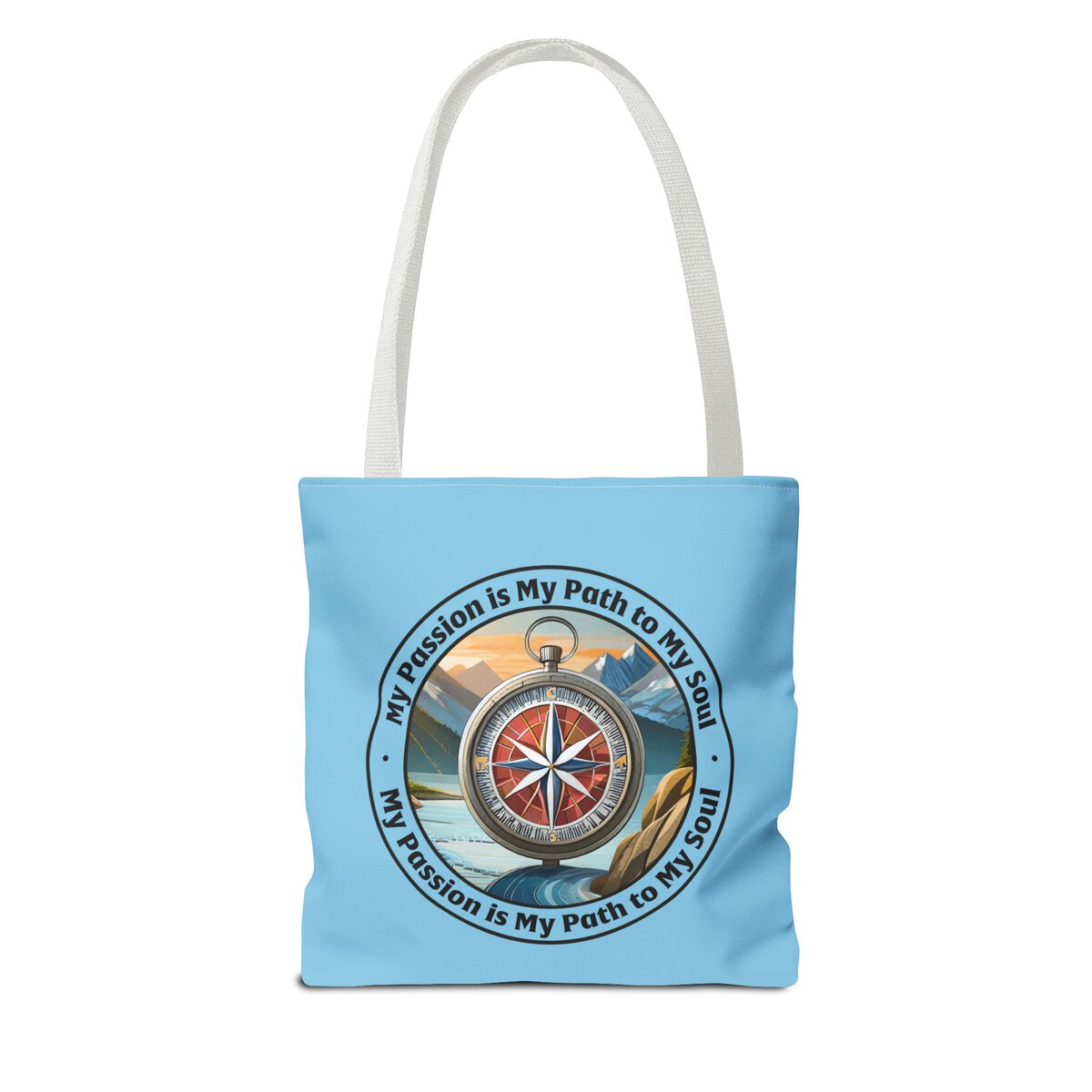 My Passion is My Path to My Soul - Compass - SKY BL - Tote Bag (AOP) - Image 10