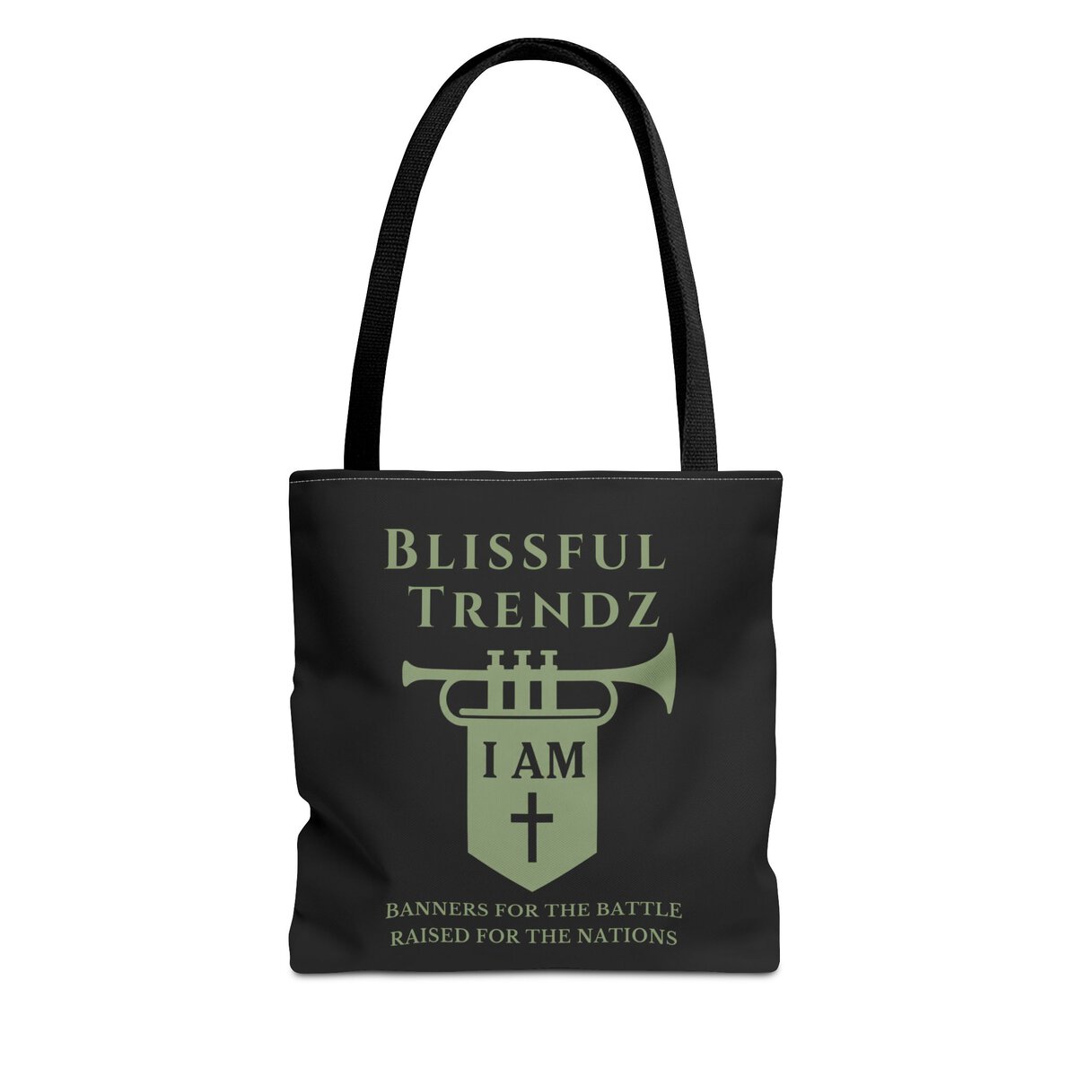 Blissful Trendz - I AM - Banners For The Battle - Raised For The Nations - SGE/BLCK - Tote Bag (AOP)