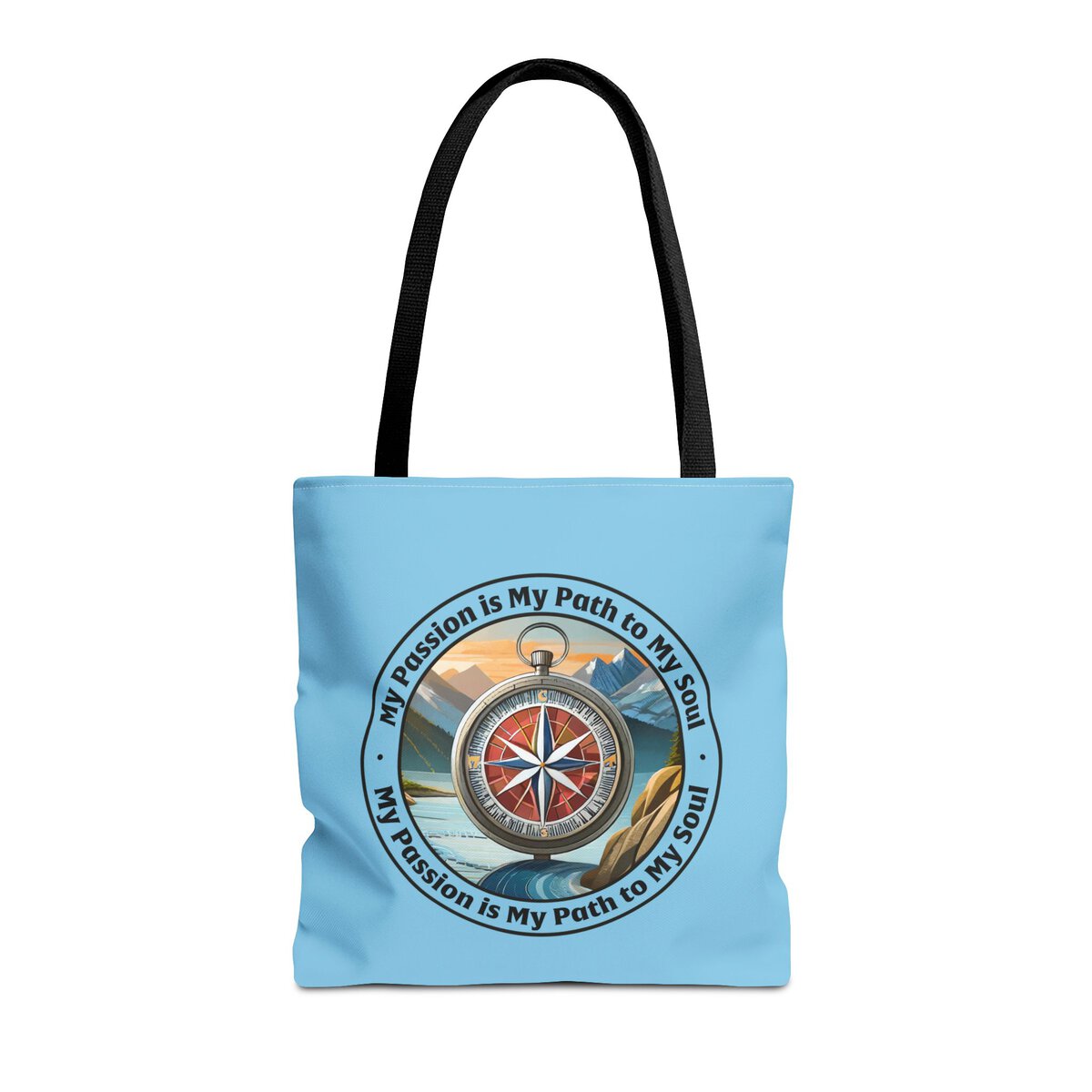 My Passion is My Path to My Soul - Compass - SKY BL - Tote Bag (AOP) - Image 3
