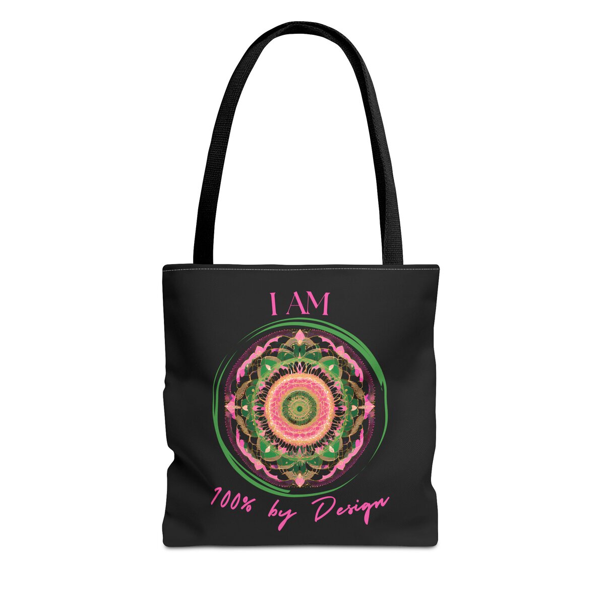 I AM 100 By Design - MNDLA - PNK - BLK - Tote Bag (AOP)