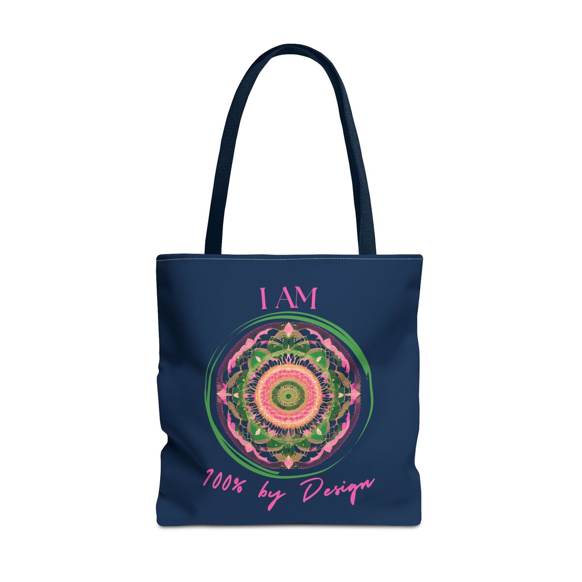I AM 100 By Design - MNDLA - PNK - BLK - Tote Bag (AOP) - Image 5