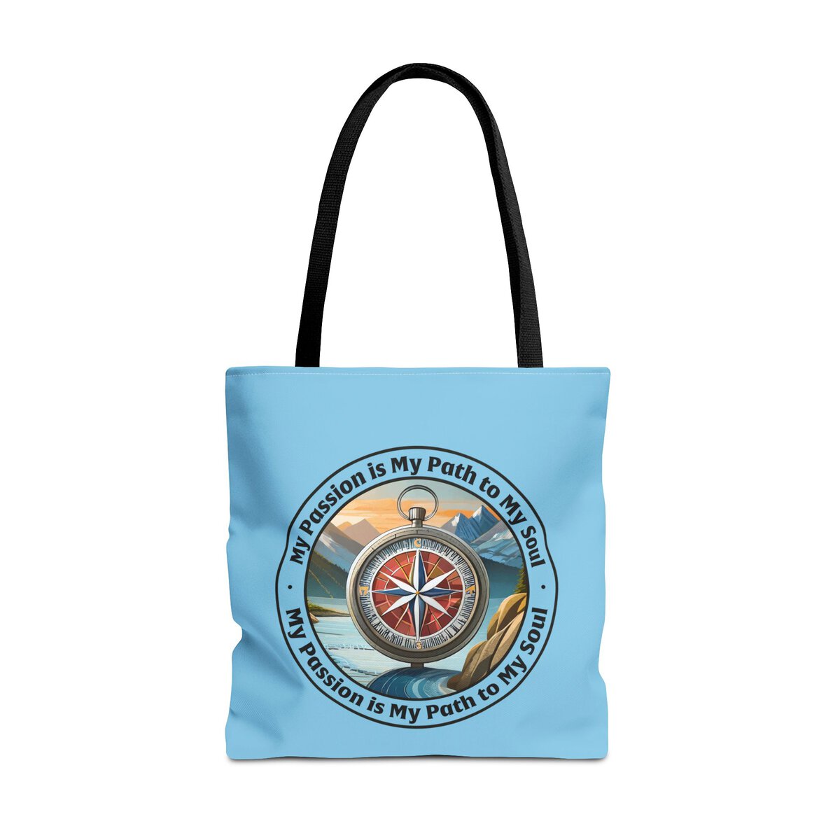My Passion is My Path to My Soul - Compass - SKY BL - Tote Bag (AOP) - Image 13