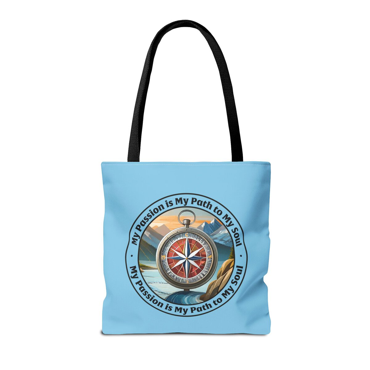 My Passion is My Path to My Soul - Compass - SKY BL - Tote Bag (AOP) - Image 4