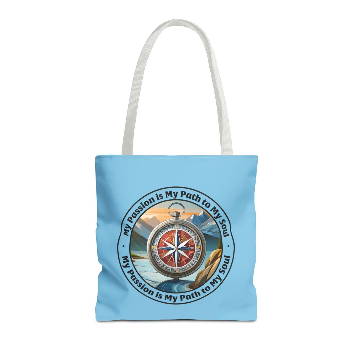 My Passion is My Path to My Soul - Compass - SKY BL - Tote Bag (AOP) - Image 11