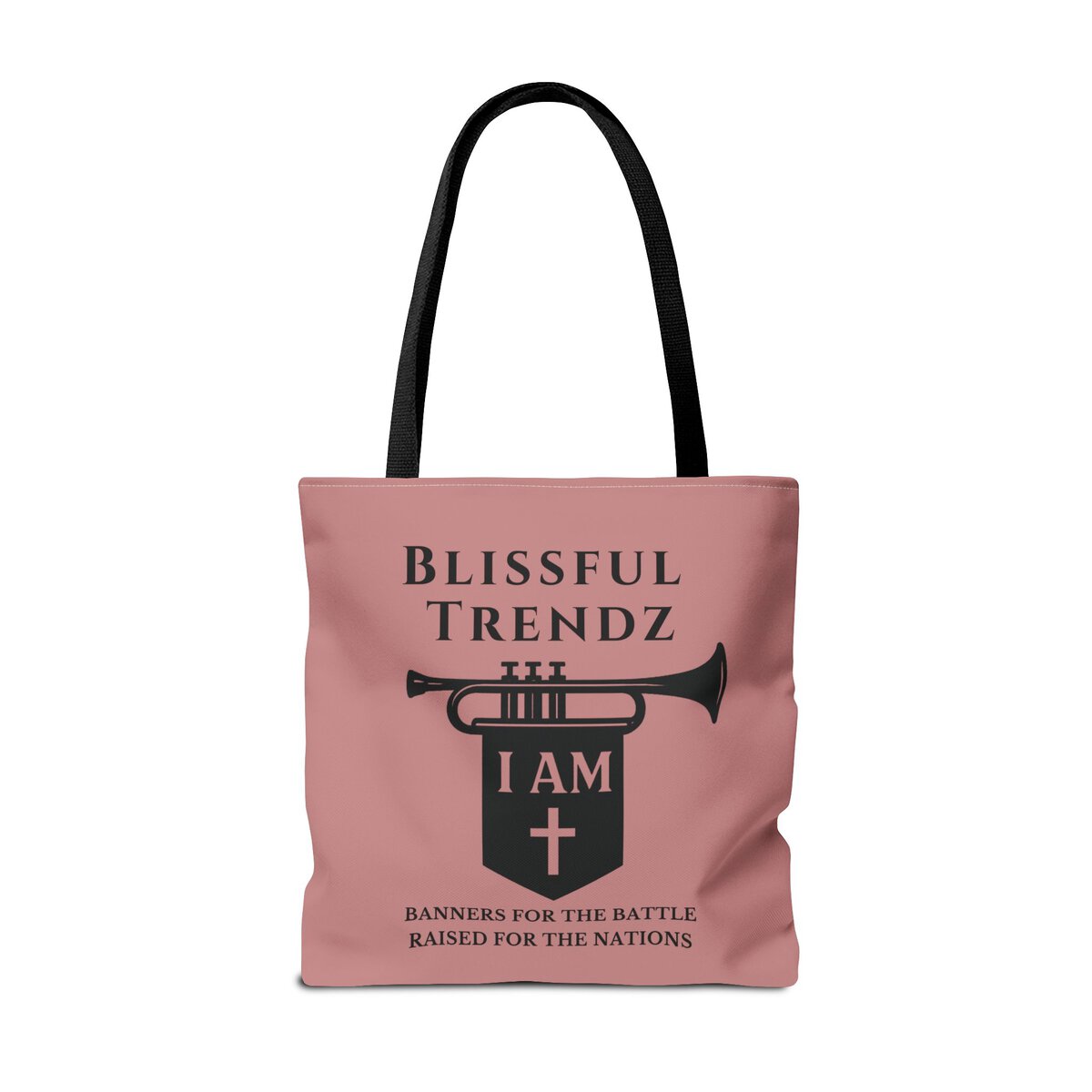 Blissful Trendz - I AM - Banners For The Battle - Raised For The Nations - DST ROSE/BLCK - Tote Bag (AOP) - Image 6
