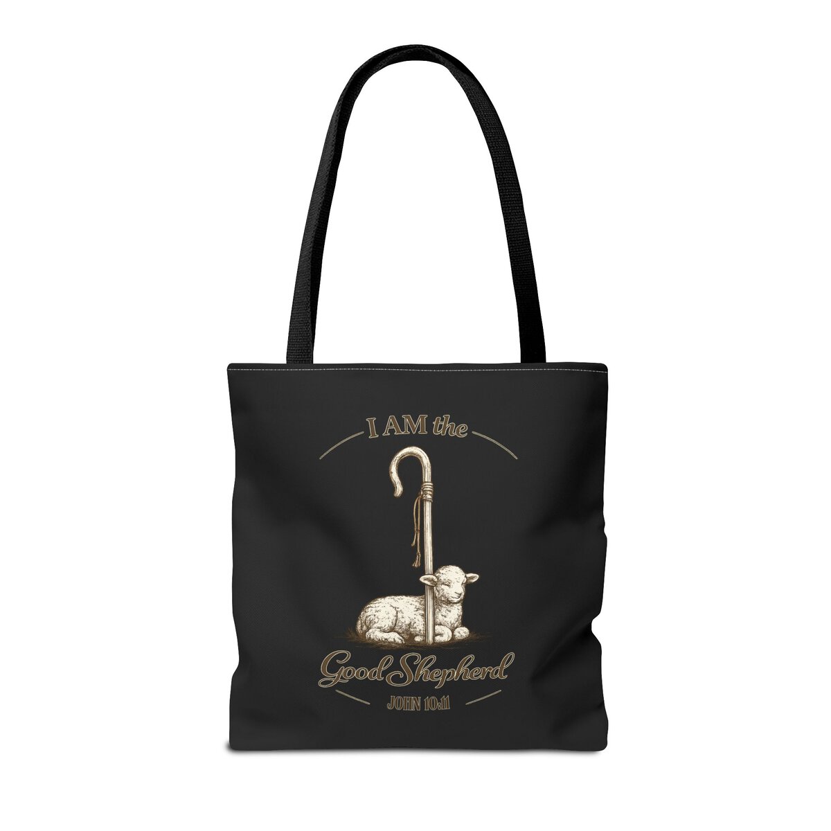I AM THE GOOD SHEPHERD - JOHN 10:11 - BLCK - Tote Bag (AOP) - Image 4