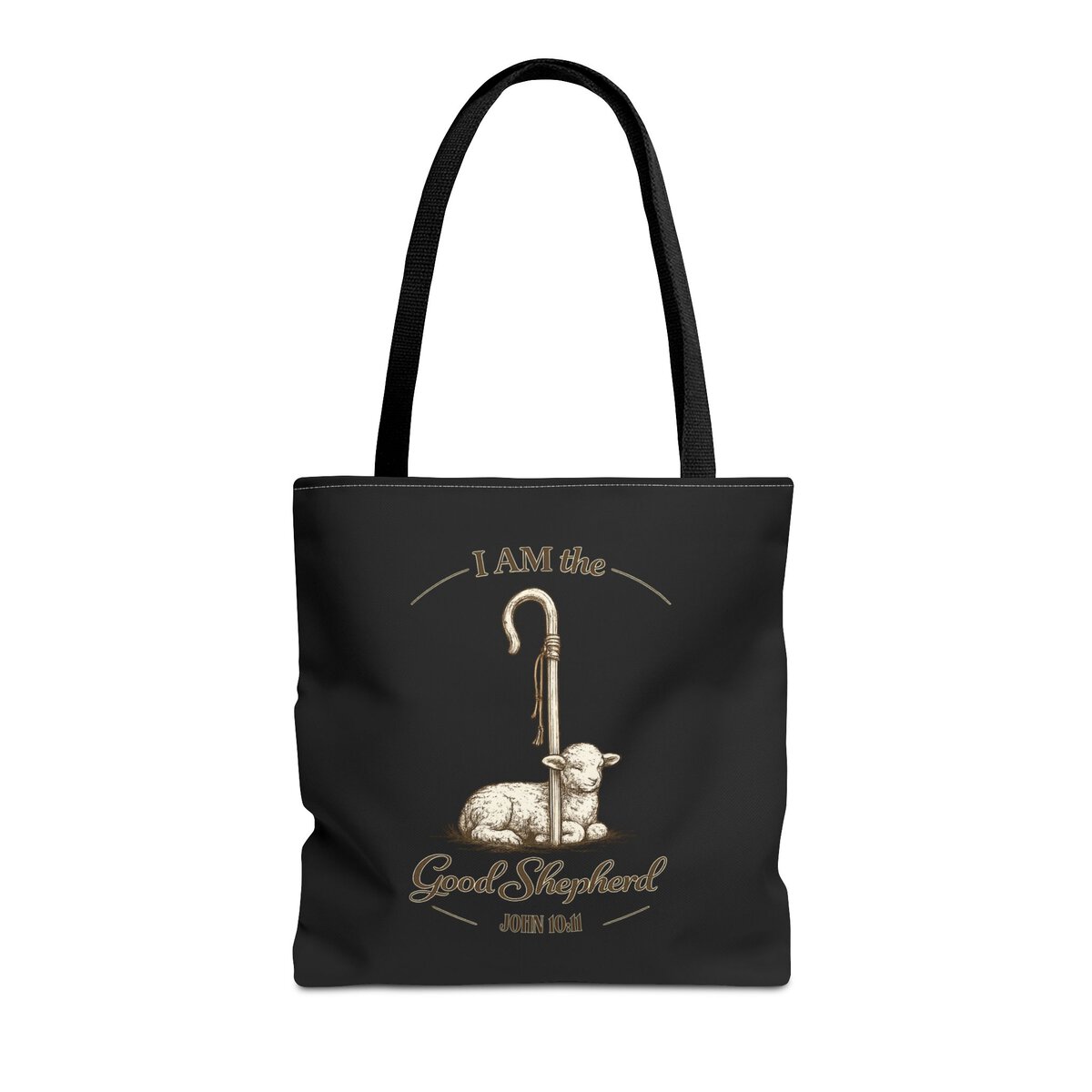 I AM THE GOOD SHEPHERD - JOHN 10:11 - BLCK - Tote Bag (AOP) - Image 3