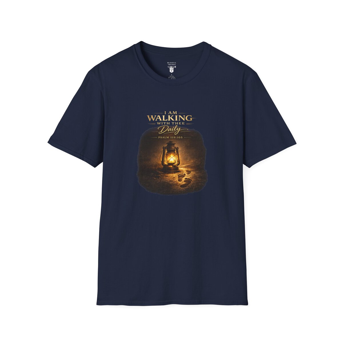 I AM WALKING WITH THEE DAILY - PSALM 119:105 - LANTERN - Unisex Softstyle T-Shirt - Image 31