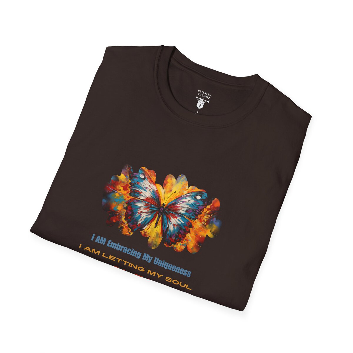I AM Embracing My Uniqueness - I AM Letting My Soul Take Flight - Butterfly - Unisex Softstyle T-Shirt - Image 15