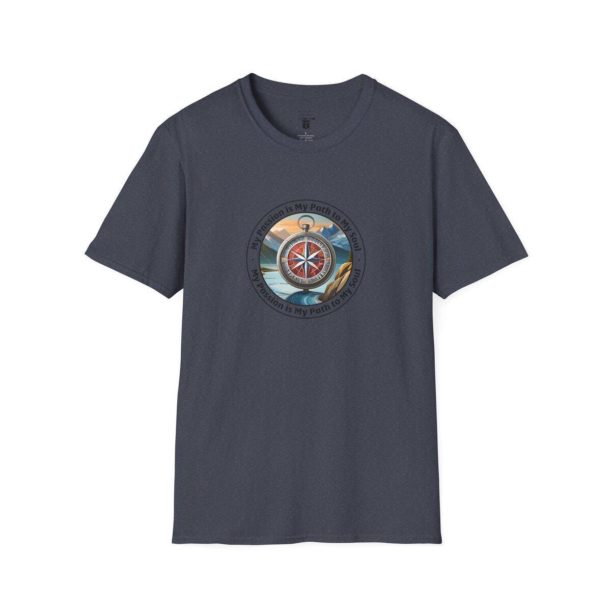 My Passion is My Path to My Soul - Compass - Circle - Unisex Softstyle T-Shirt Compass - Image 40