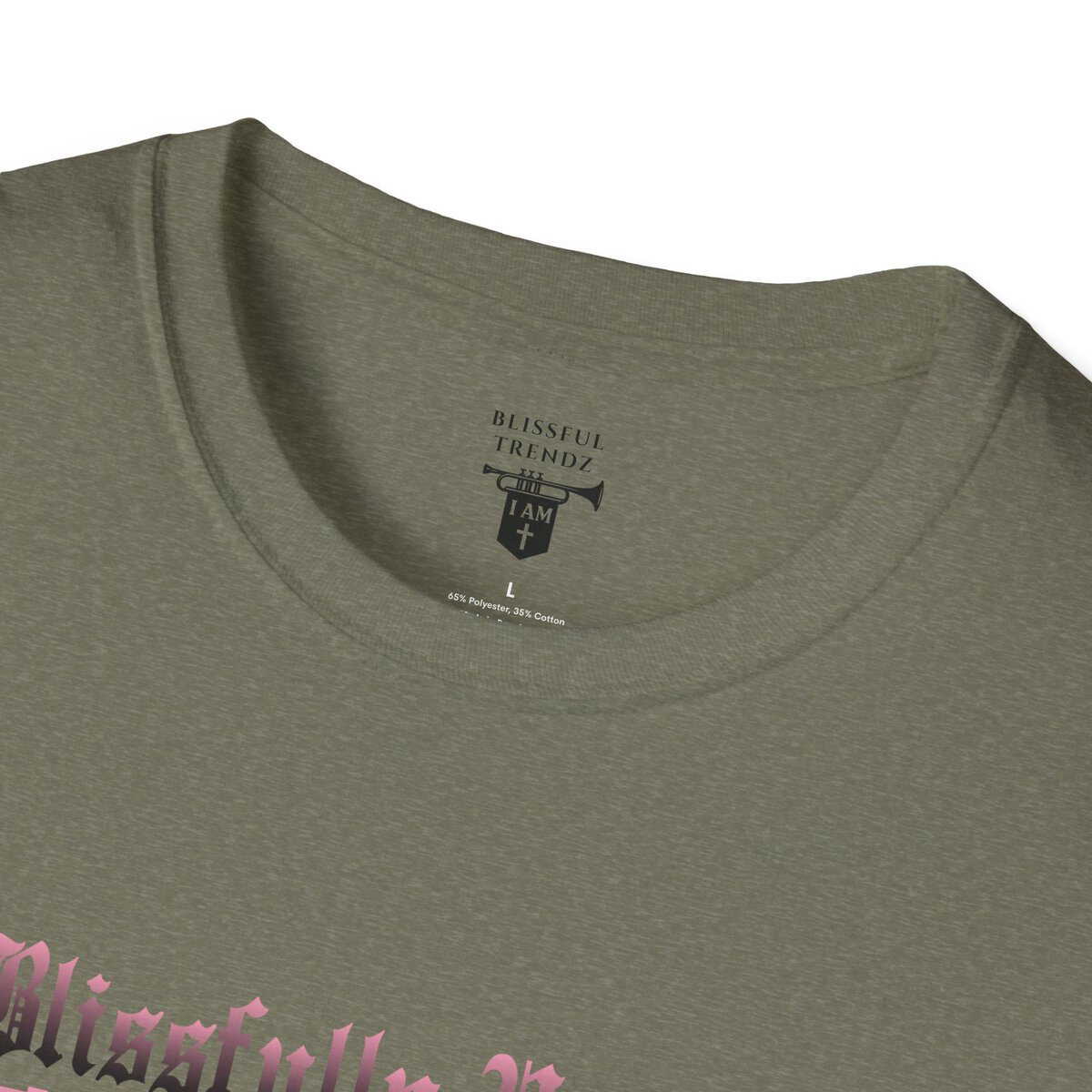 Blissfully Unique - I AM 100% by Design! - Typography - LT PNK - Unisex Softstyle T-Shirt - Image 23