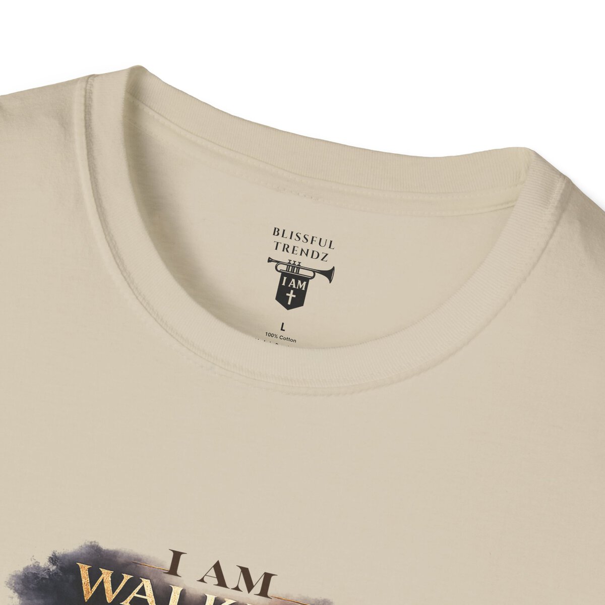 I AM WALKING WITH THEE DAILY - PSALM 119:105 - SCRIPTURE - Unisex Softstyle T-Shirt - Image 2