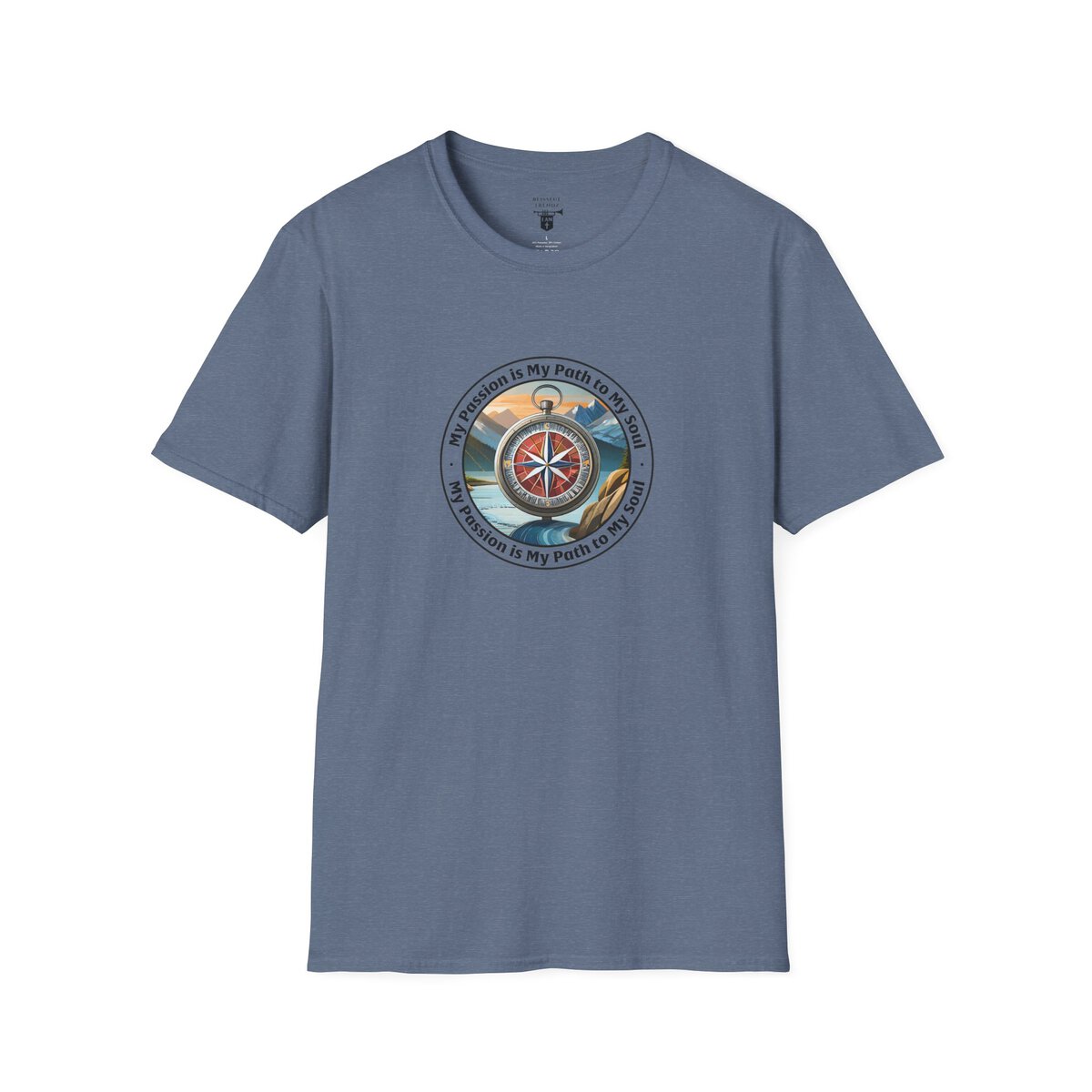 My Passion is My Path to My Soul - Compass - Circle - Unisex Softstyle T-Shirt Compass - Image 31