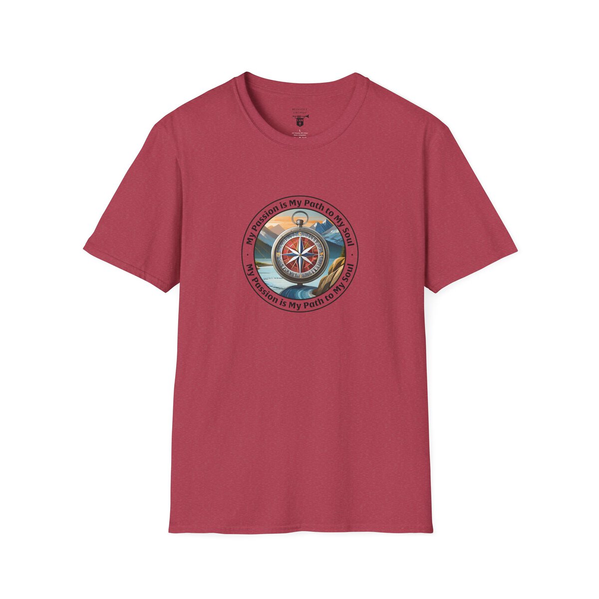 My Passion is My Path to My Soul - Compass - Circle - Unisex Softstyle T-Shirt Compass - Image 4