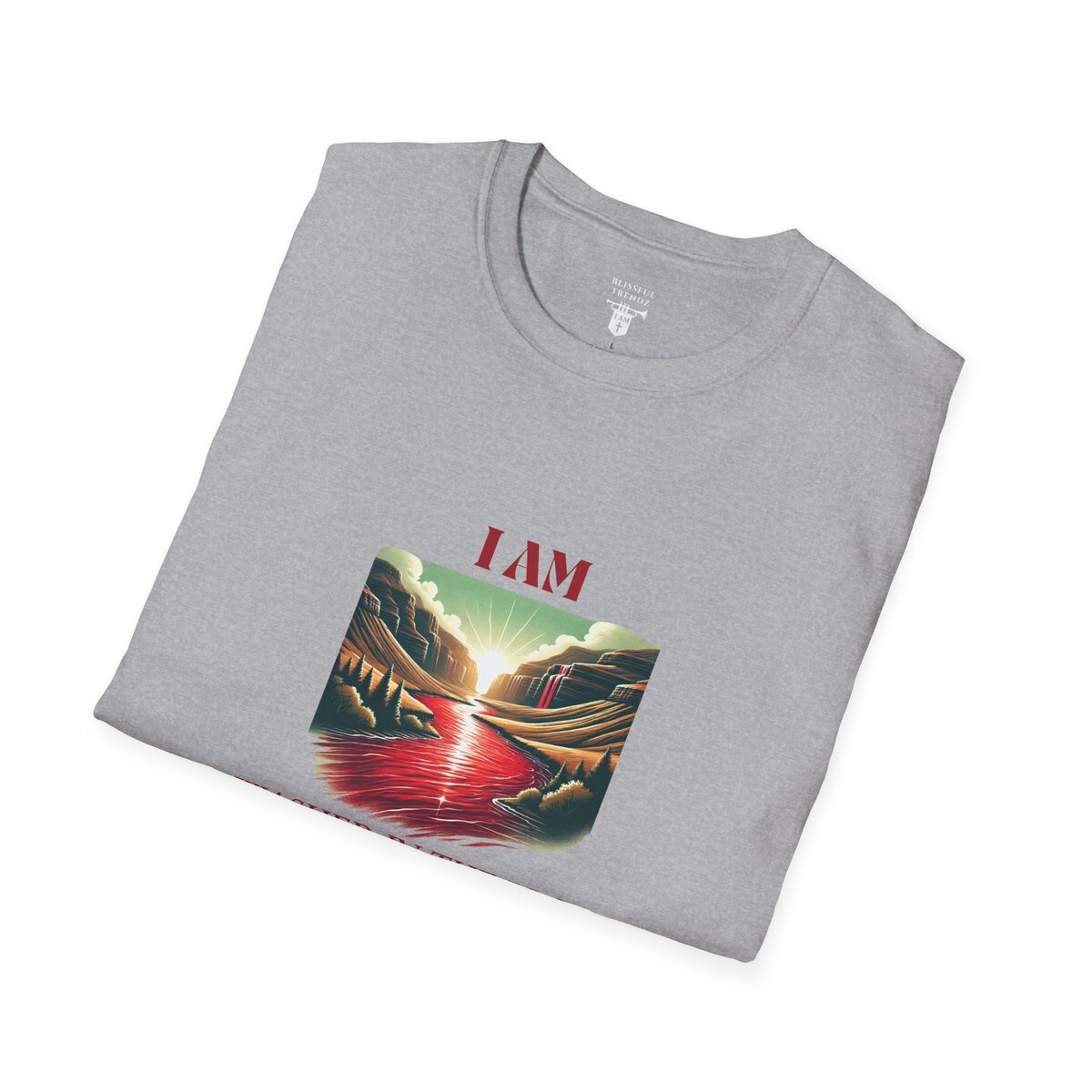 I AM Washed In The Blood - 1 JOHN 1:7 - River-Red - Unisex Softstyle T-Shirt - Image 12