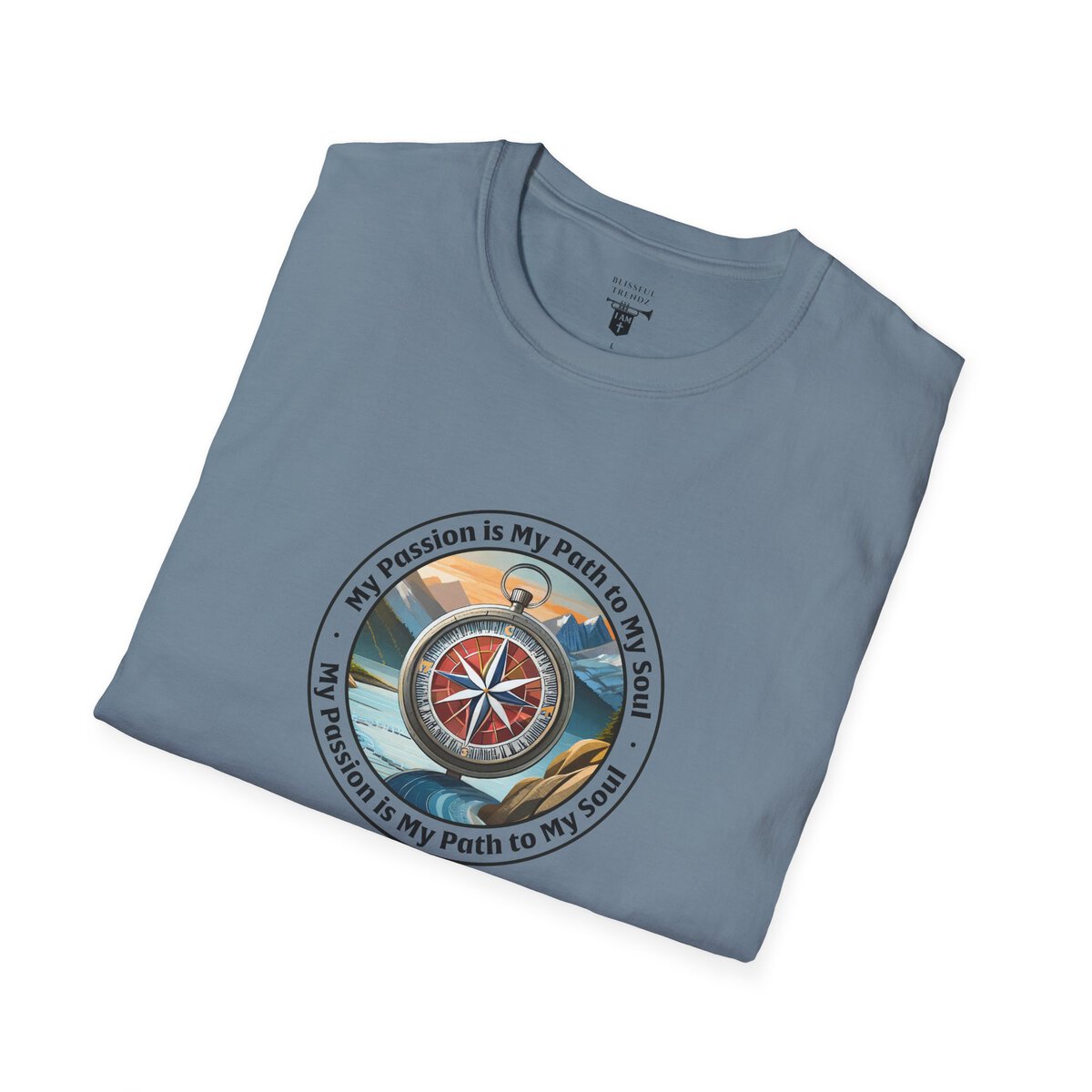 My Passion is My Path to My Soul - Compass - Circle - Unisex Softstyle T-Shirt Compass - Image 30