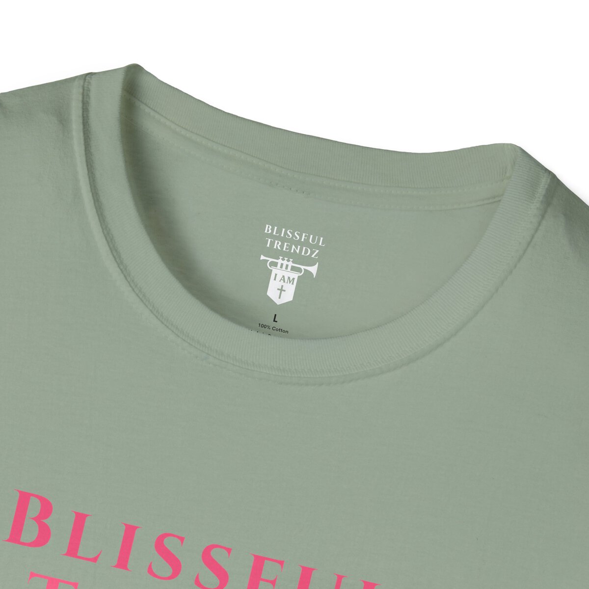 Blissful Trendz - I AM - Banners For The Battle - Raised For The Nations - PNK - Unisex Softstyle T-Shirt - Image 41