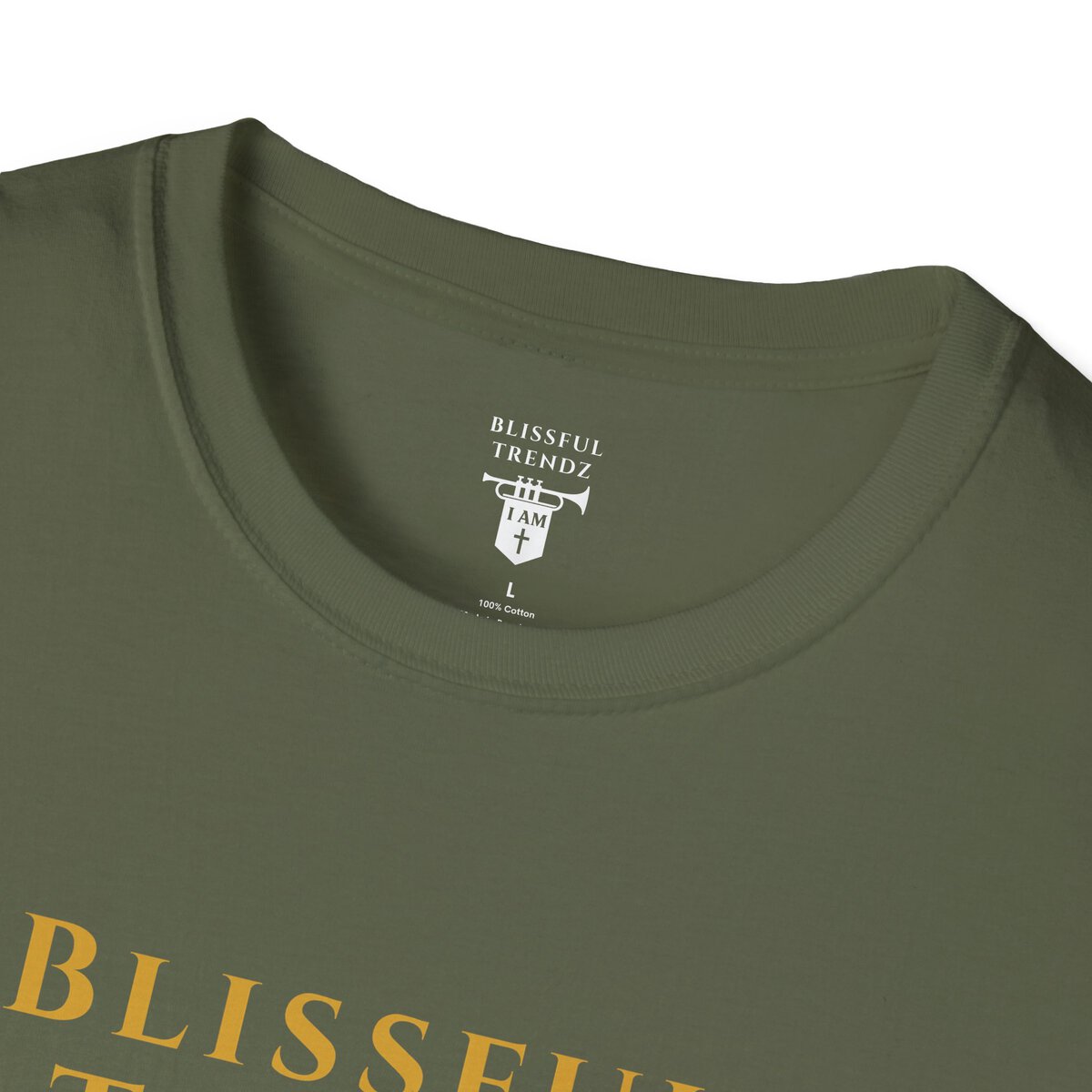 Blissful Trendz - I AM - Banners For The Battle - Raised For The Nations - GLD - Unisex Softstyle T-Shirt - Image 11