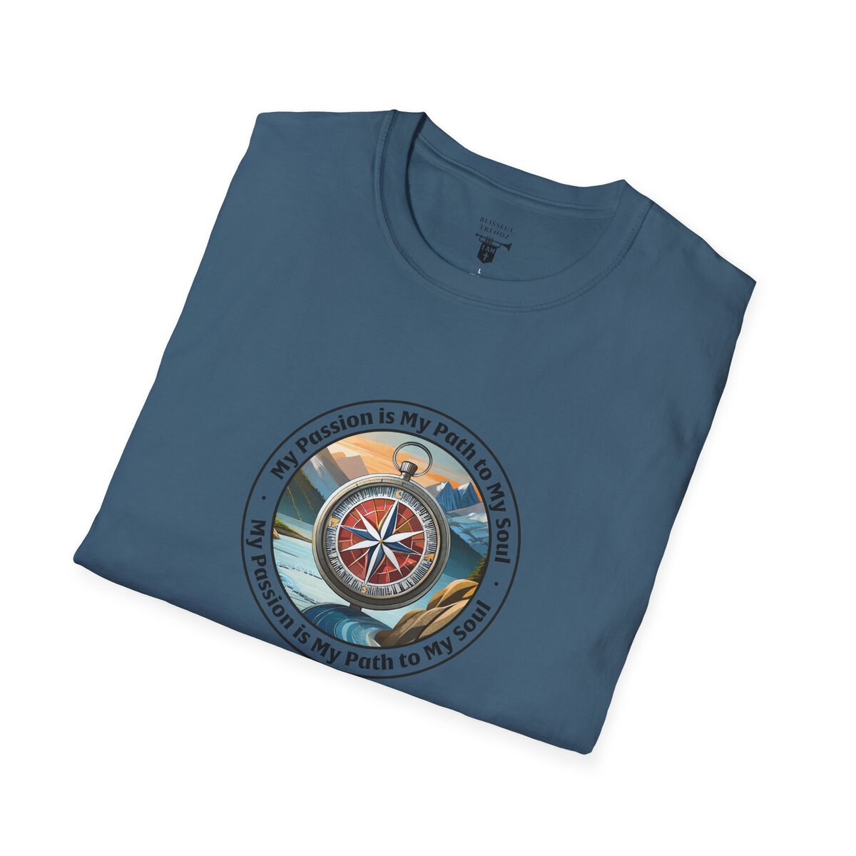 My Passion is My Path to My Soul - Compass - Circle - Unisex Softstyle T-Shirt Compass - Image 36