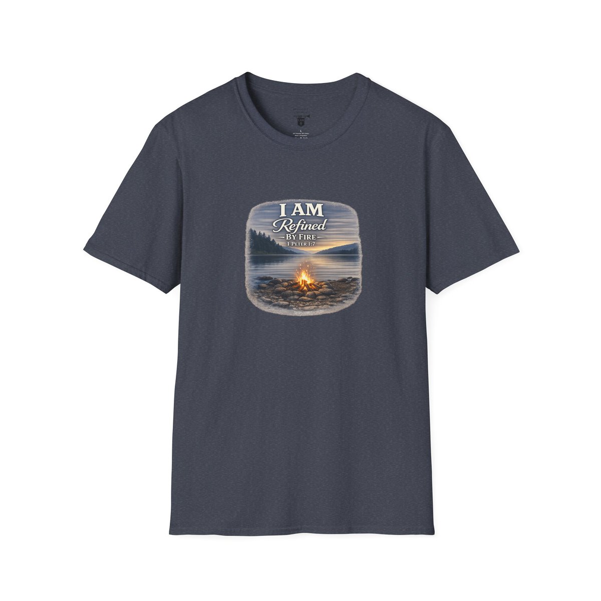 I AM REFINED BY FIRE - 1 PETER 1:7 - CAMPFIRE - Unisex Softstyle T-Shirt - Image 37