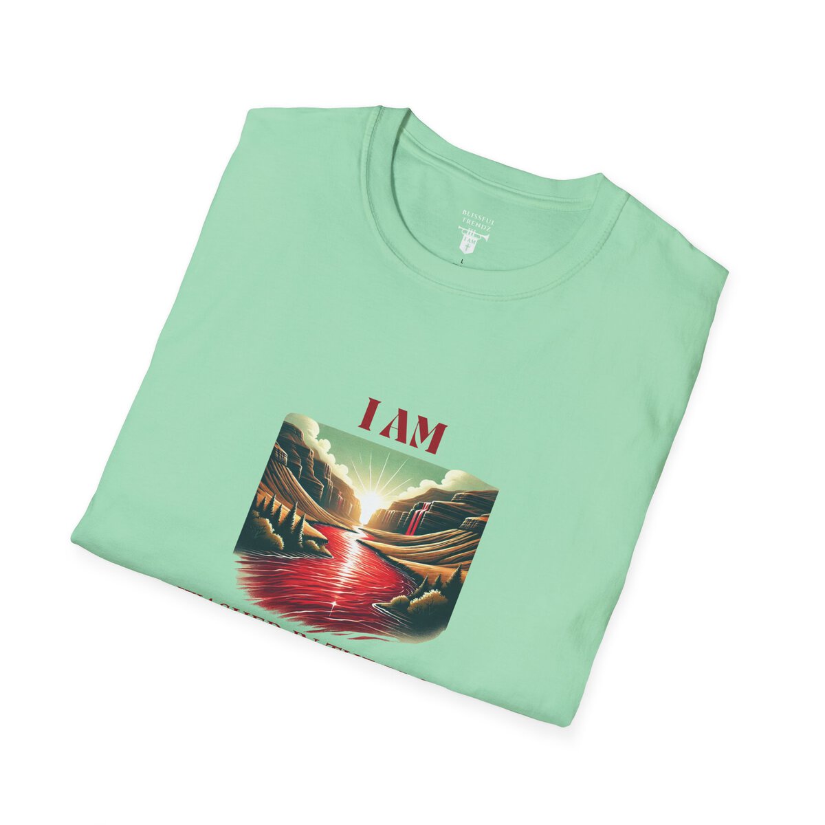 I AM Washed In The Blood - 1 JOHN 1:7 - River-Red - Unisex Softstyle T-Shirt - Image 3