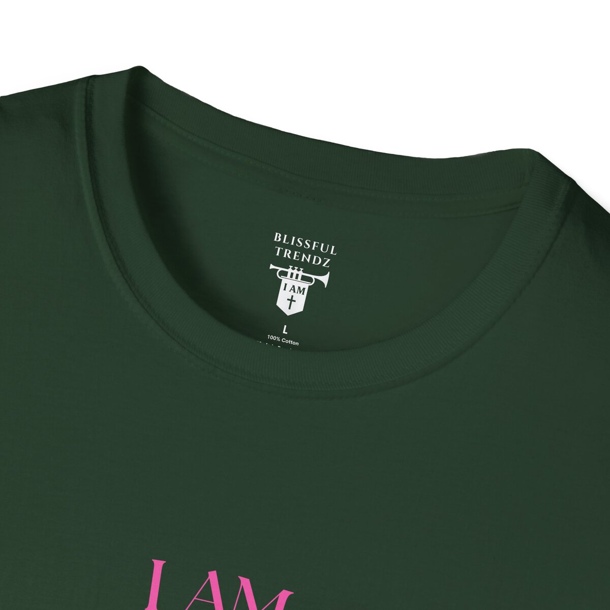 I AM 100% by Design - PNK/GRN MNDLA - Unisex Softstyle T-Shirt - Image 14