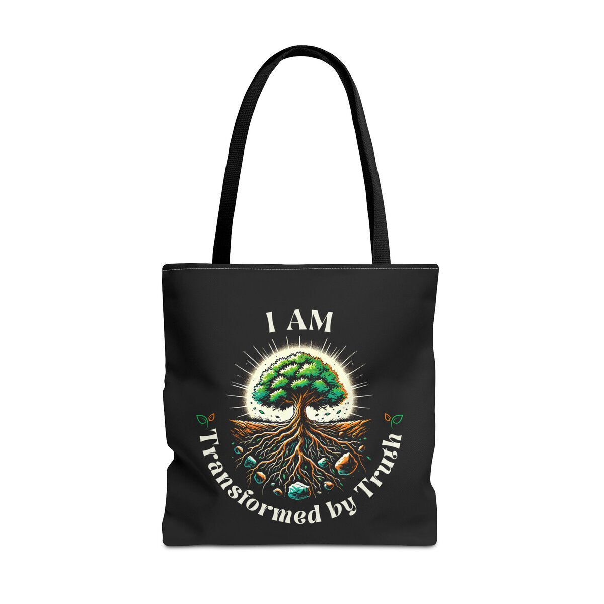 I AM Transformed By Truth - Tree - BLK - Tote Bag (AOP) - Image 7