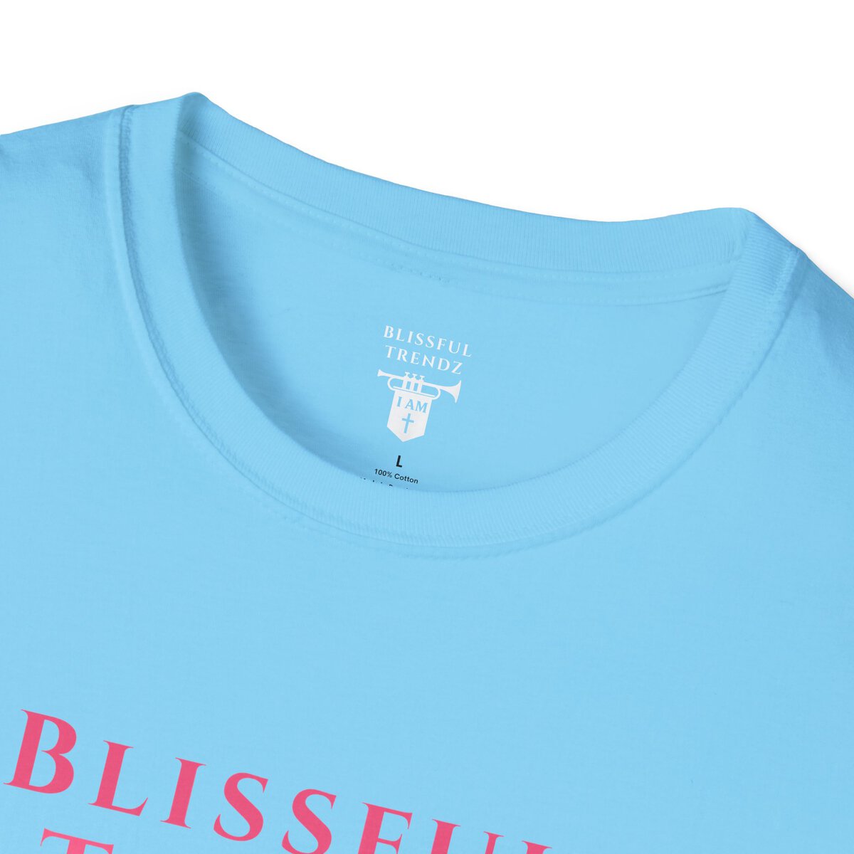 Blissful Trendz - I AM - Banners For The Battle - Raised For The Nations - PNK - Unisex Softstyle T-Shirt - Image 8
