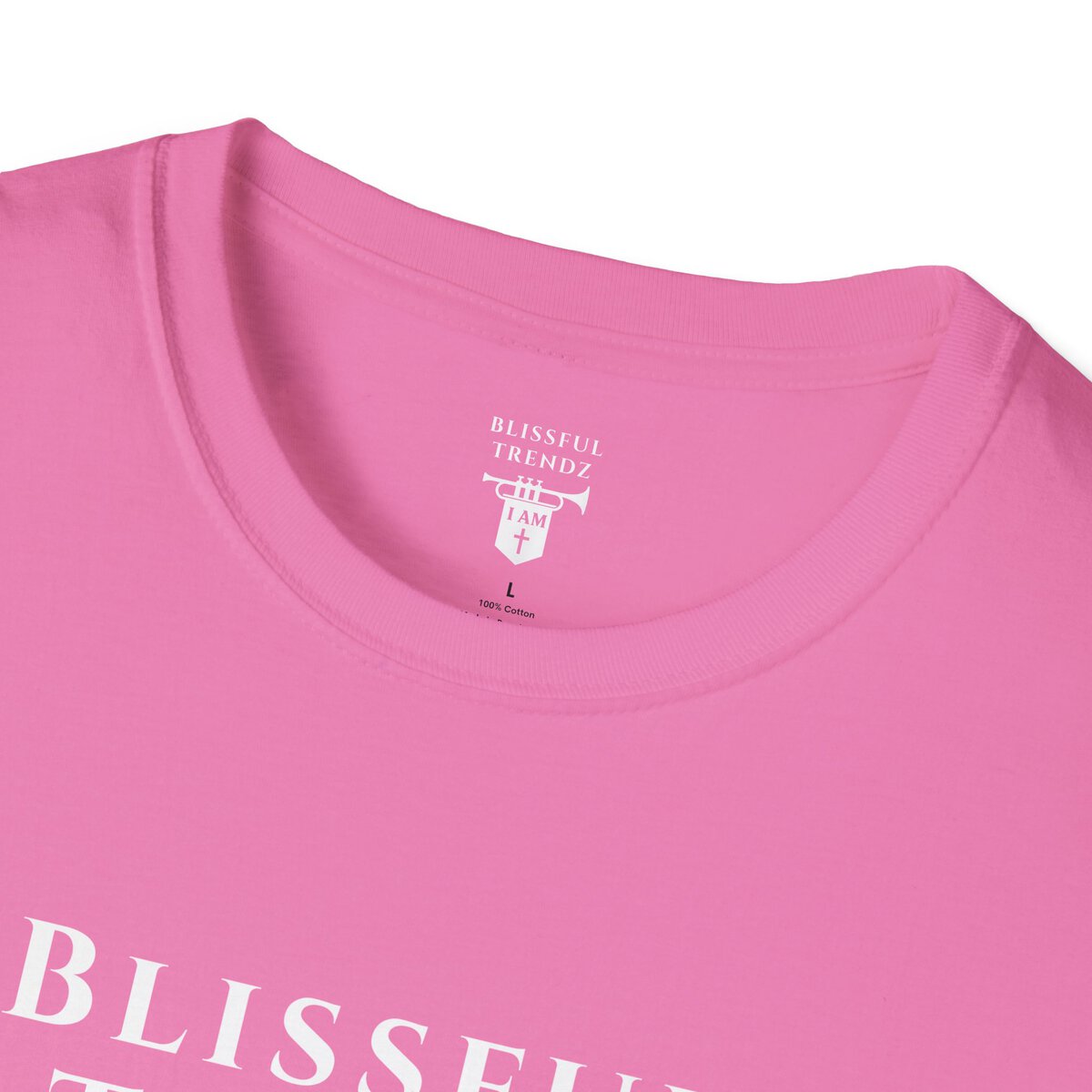Blissful Trendz - I AM - Banners For The Battle - Raised For The Nations - WHT - Unisex Softstyle T-Shirt - Image 26