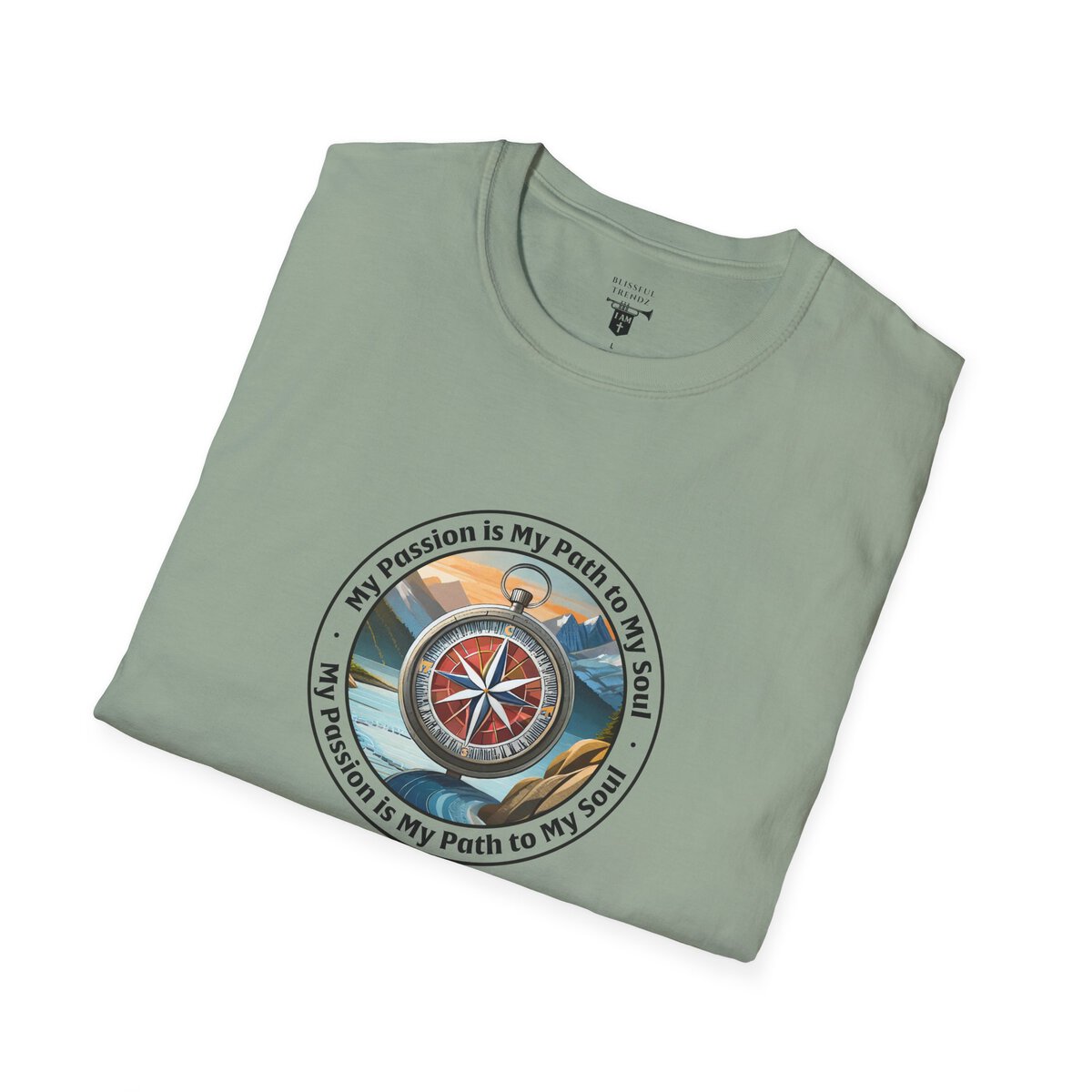 My Passion is My Path to My Soul - Compass - Circle - Unisex Softstyle T-Shirt Compass - Image 21