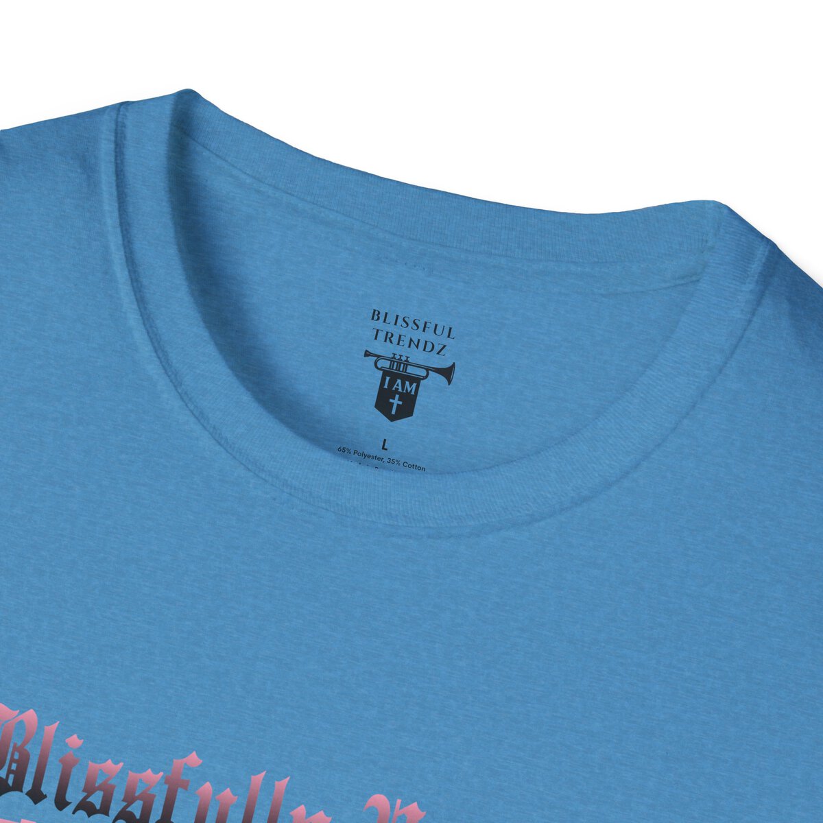 Blissfully Unique - I AM 100% by Design! - Typography - LT PNK - Unisex Softstyle T-Shirt - Image 32