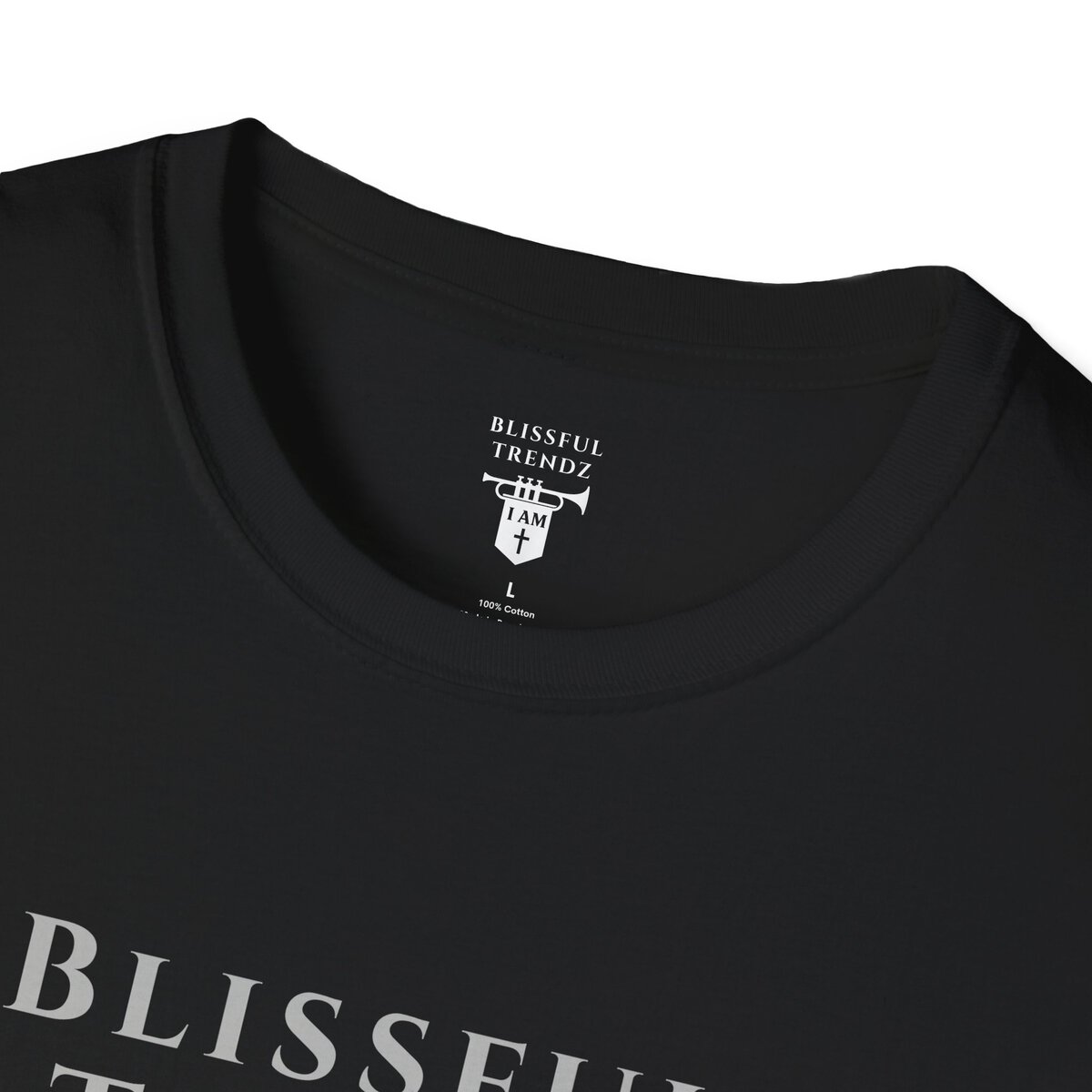 Blissful Trendz - I AM - Banners For The Battle - Raised For The Nations - GRY - Unisex Softstyle T-Shirt - Image 2