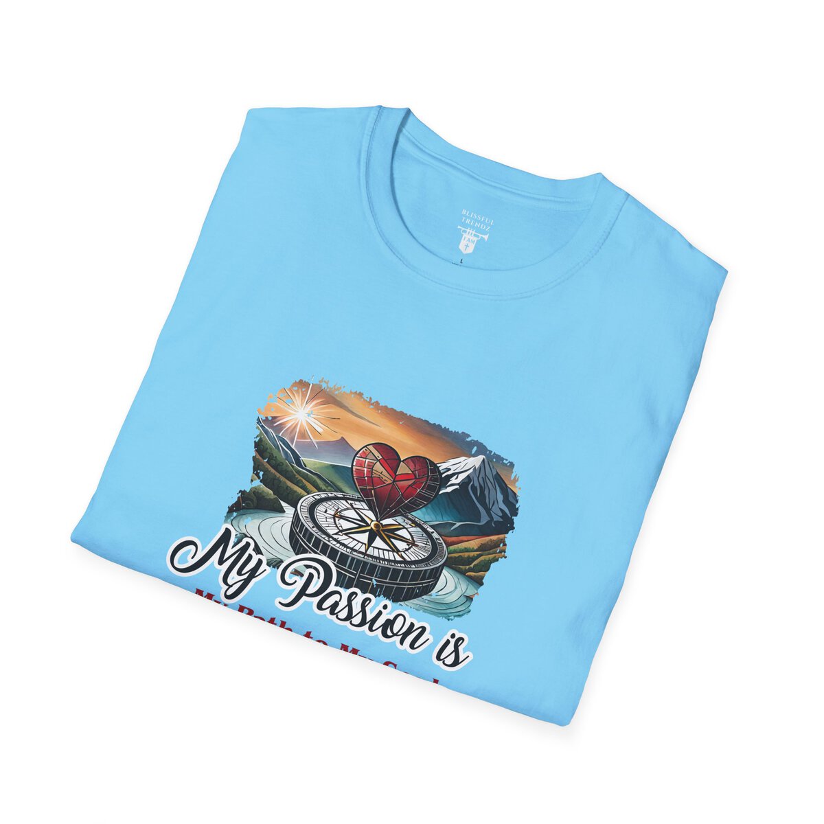 My Passion is My Path to My Soul - Compass with Heart - Unisex Softstyle T-Shirt - Image 27