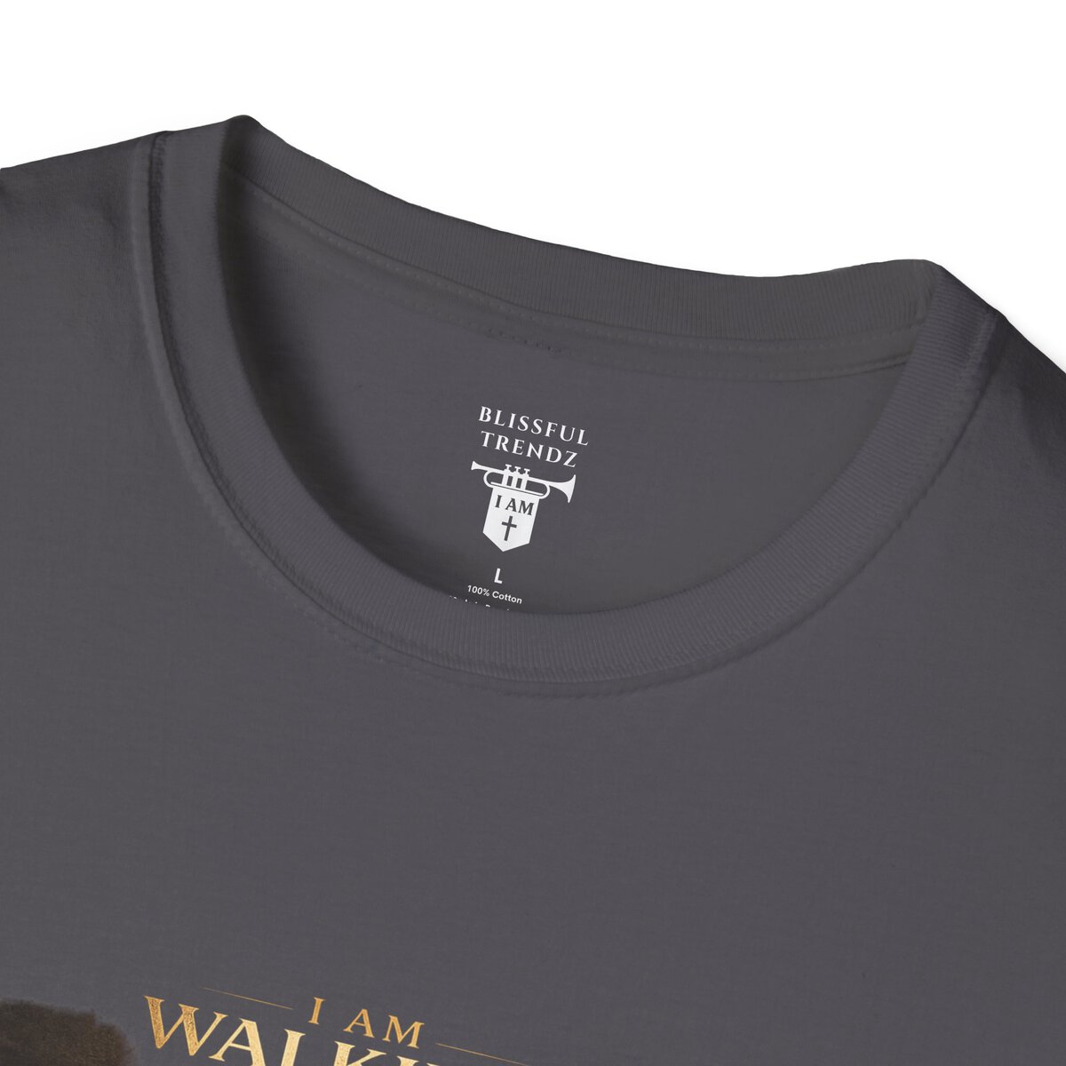 I AM WALKING WITH THEE DAILY - PSALM 119:105 - FOOTPRINTS - Unisex Softstyle T-Shirt - Image 26