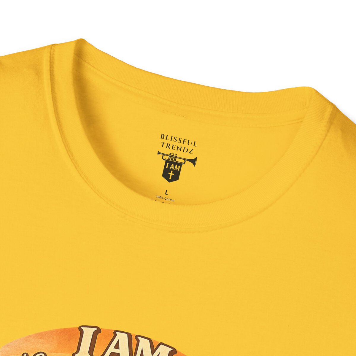 I AM Living A Christlike Life. I AM Walking Out What Was Written. A Journey From Conformity to Christ. - PSALM 40:7-8 - Scroll - Retro Sunset Grad - Unisex Softstyle T-Shirt - Image 26