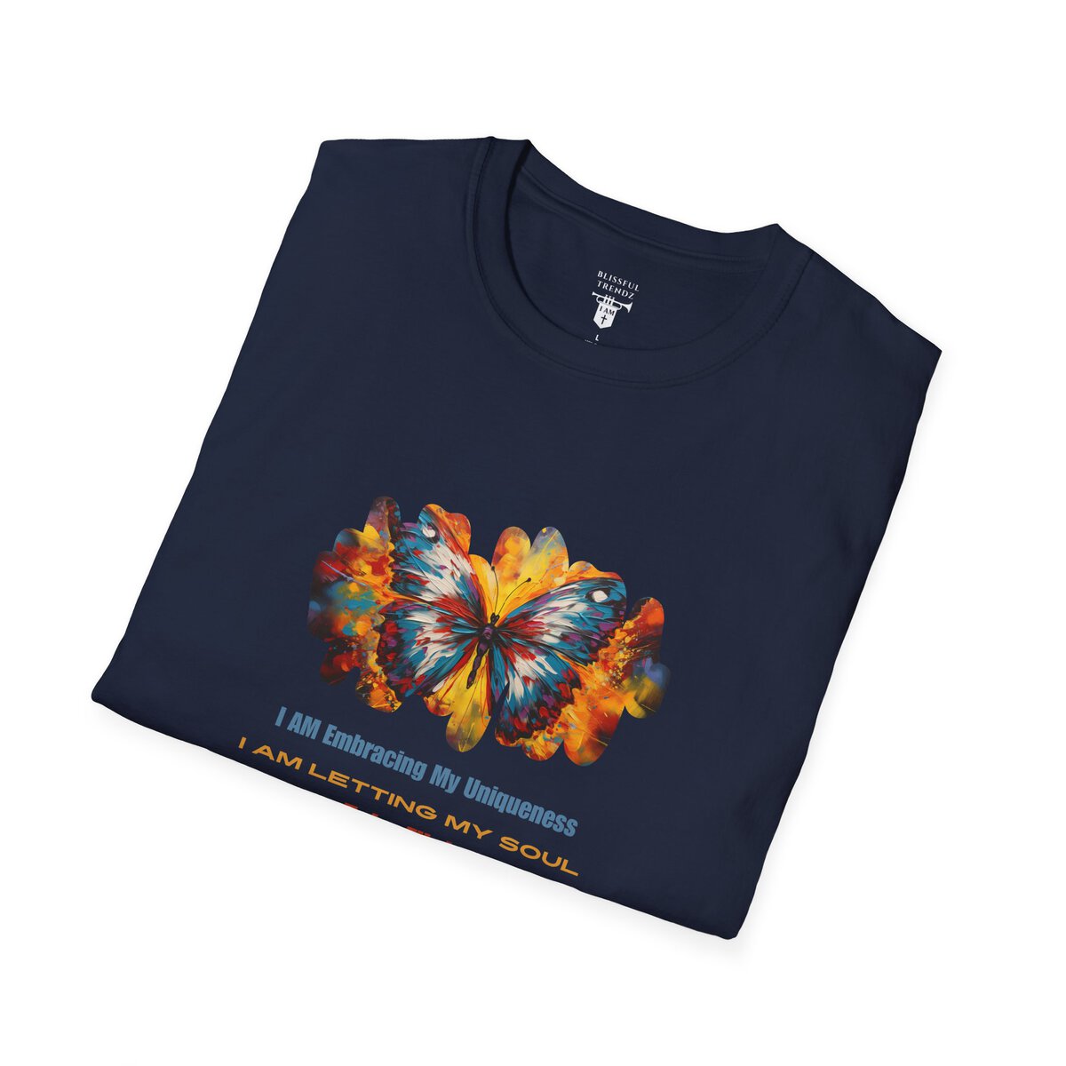 I AM Embracing My Uniqueness - I AM Letting My Soul Take Flight - Butterfly - Unisex Softstyle T-Shirt - Image 3