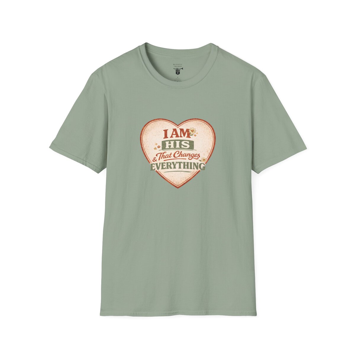I AM His & That Changes Everything - Heart - Unisex Softstyle T-Shirt - Image 34