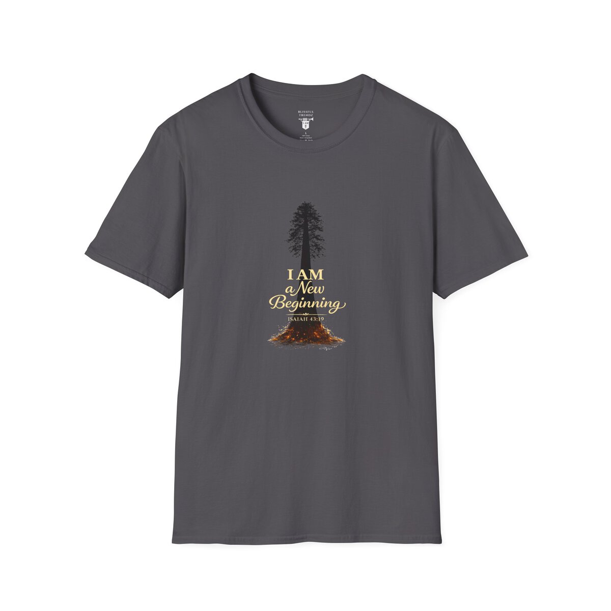 I Am a New Beginning - ISAIAH 43:19 - Sequoia Tree - Unisex Softstyle T-Shirt - Image 28