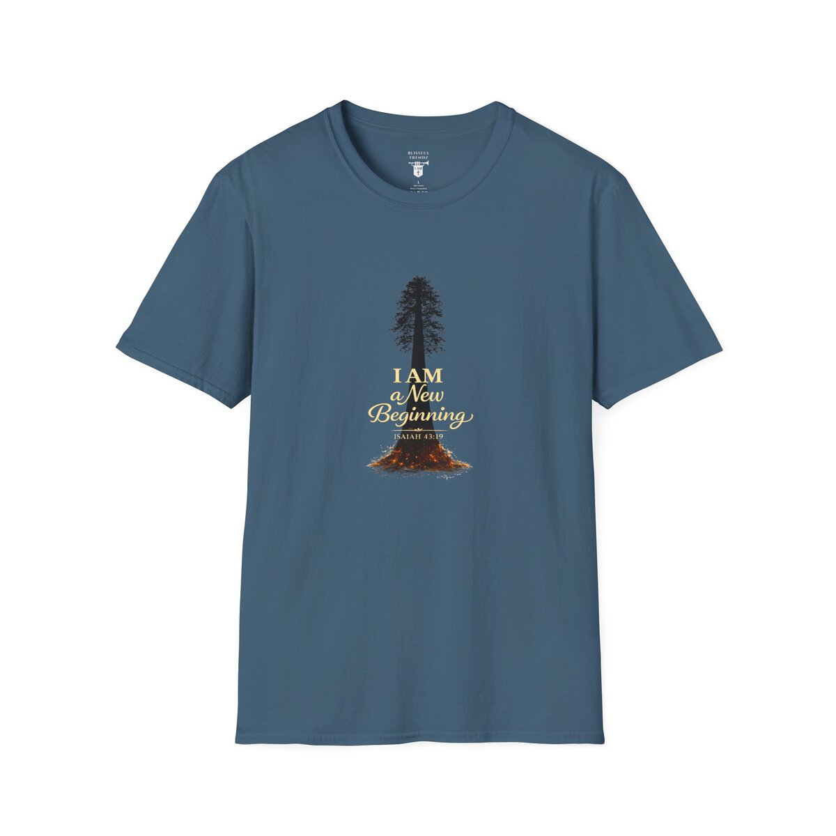I Am a New Beginning - ISAIAH 43:19 - Sequoia Tree - Unisex Softstyle T-Shirt - Image 25