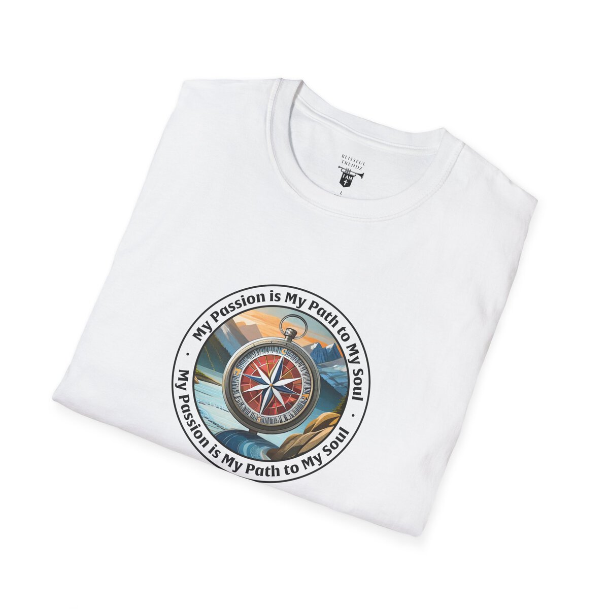 My Passion is My Path to My Soul - Compass - Circle - Unisex Softstyle T-Shirt Compass - Image 9