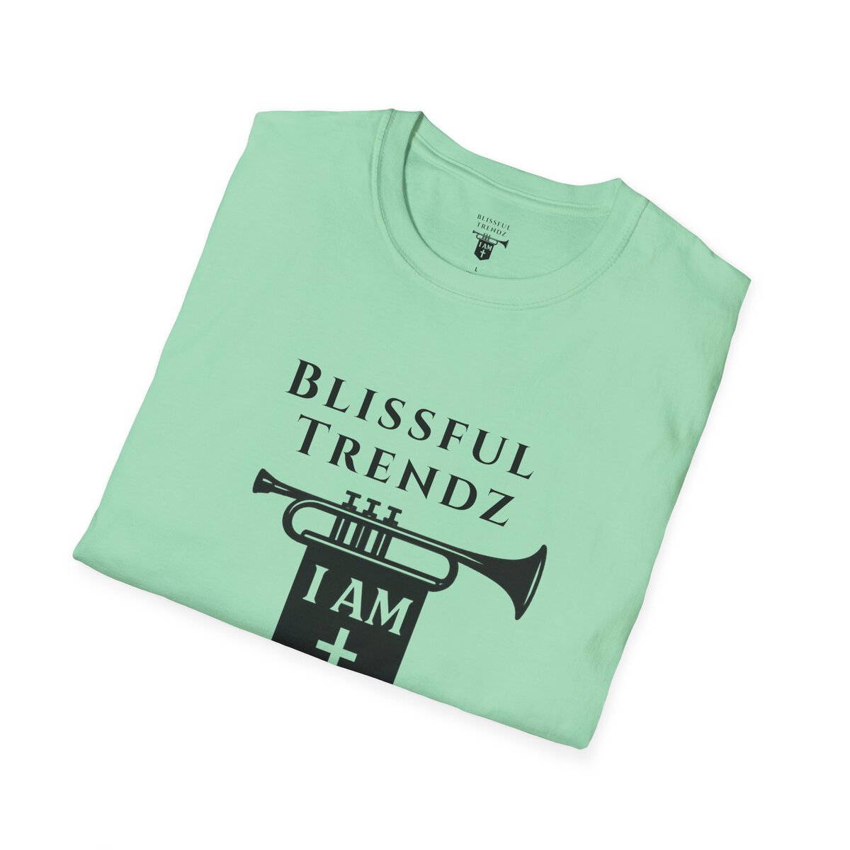 Blissful Trendz - I AM - Banners For The Battle - Raised For The Nations - BLK - Unisex Softstyle T-Shirt - Image 27