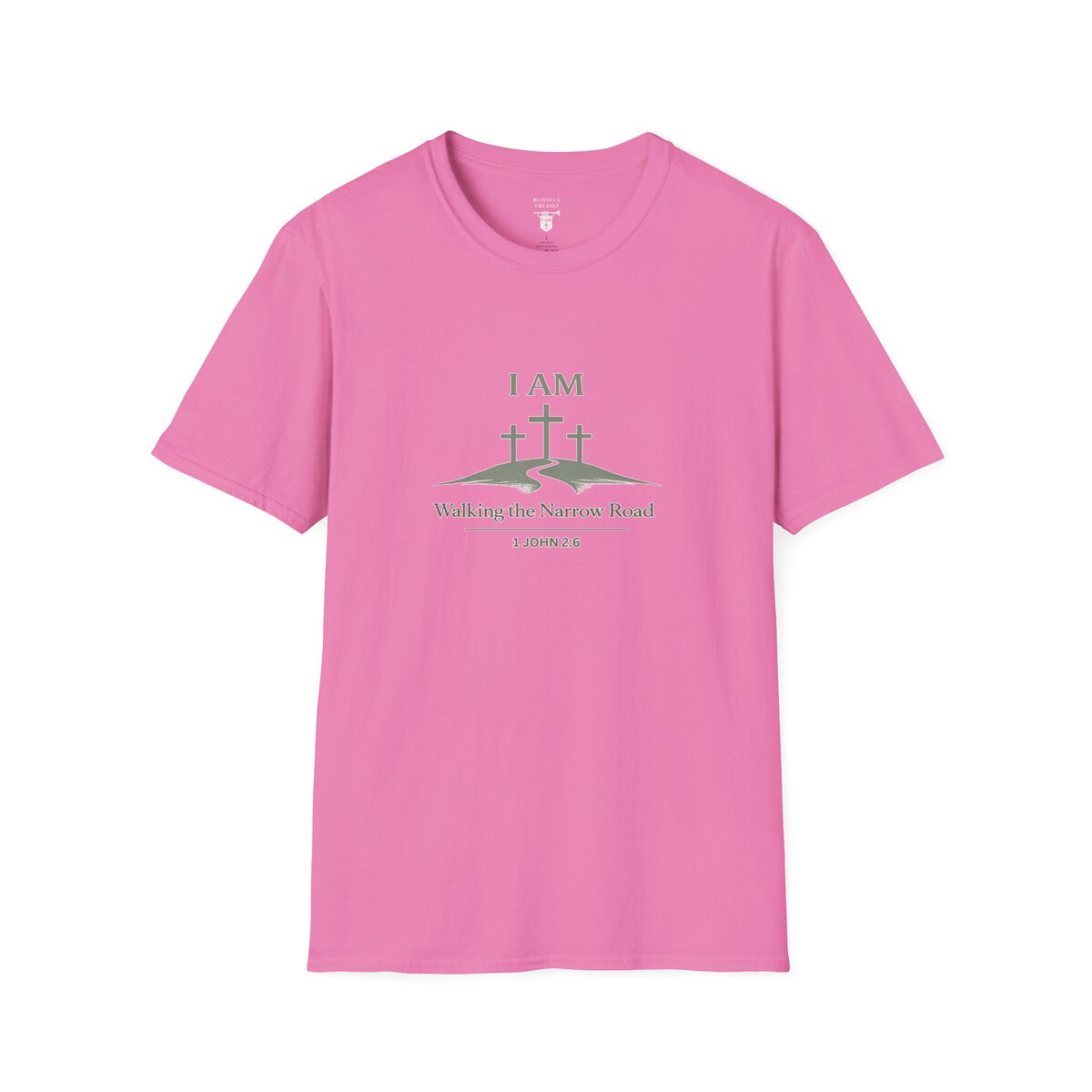 I AM Walking the Narrow Road - 1 JOHN 2:6 - Cross - SGE - Unisex Softstyle T-Shirt - Image 31
